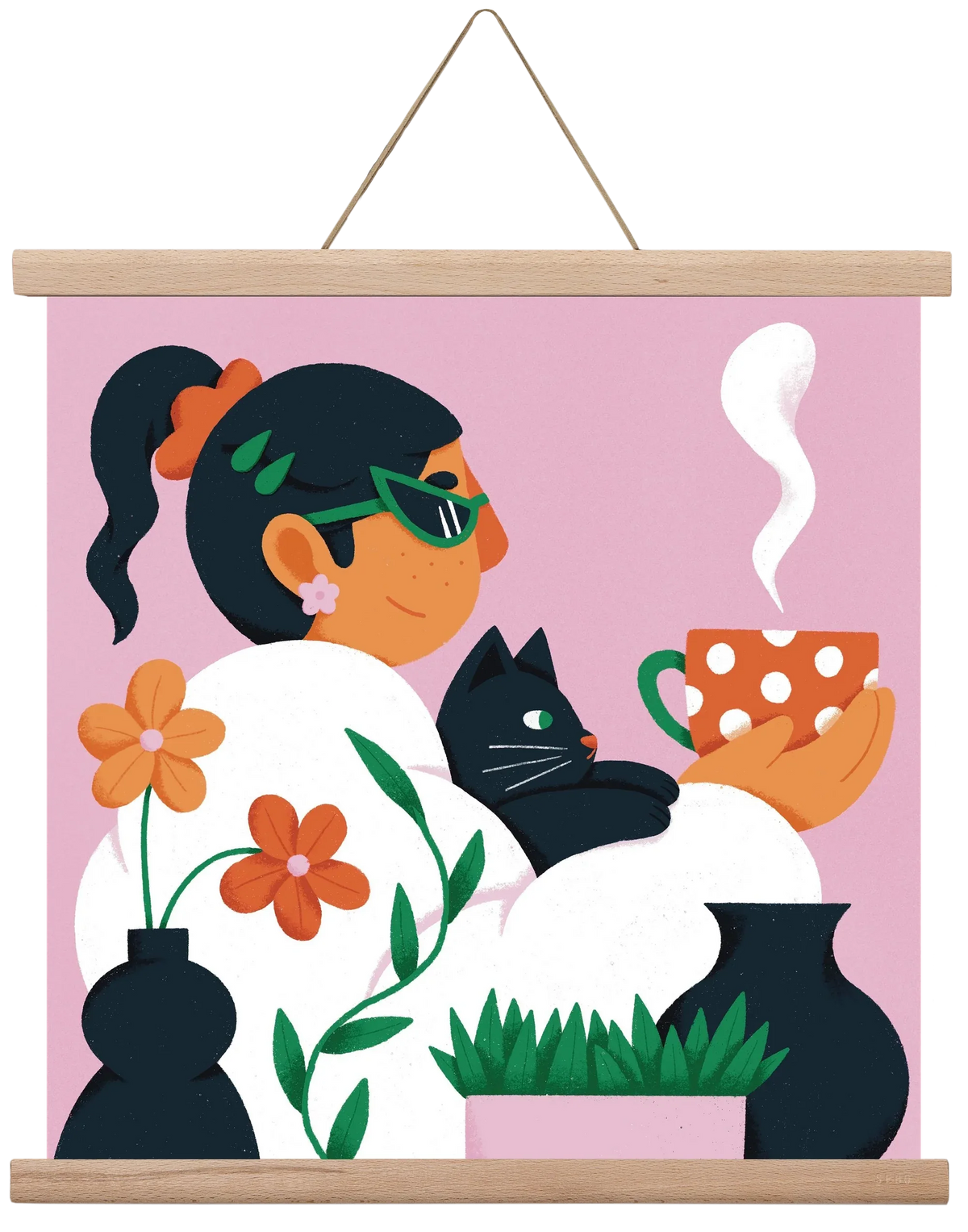 Girl with a cat - artbridge