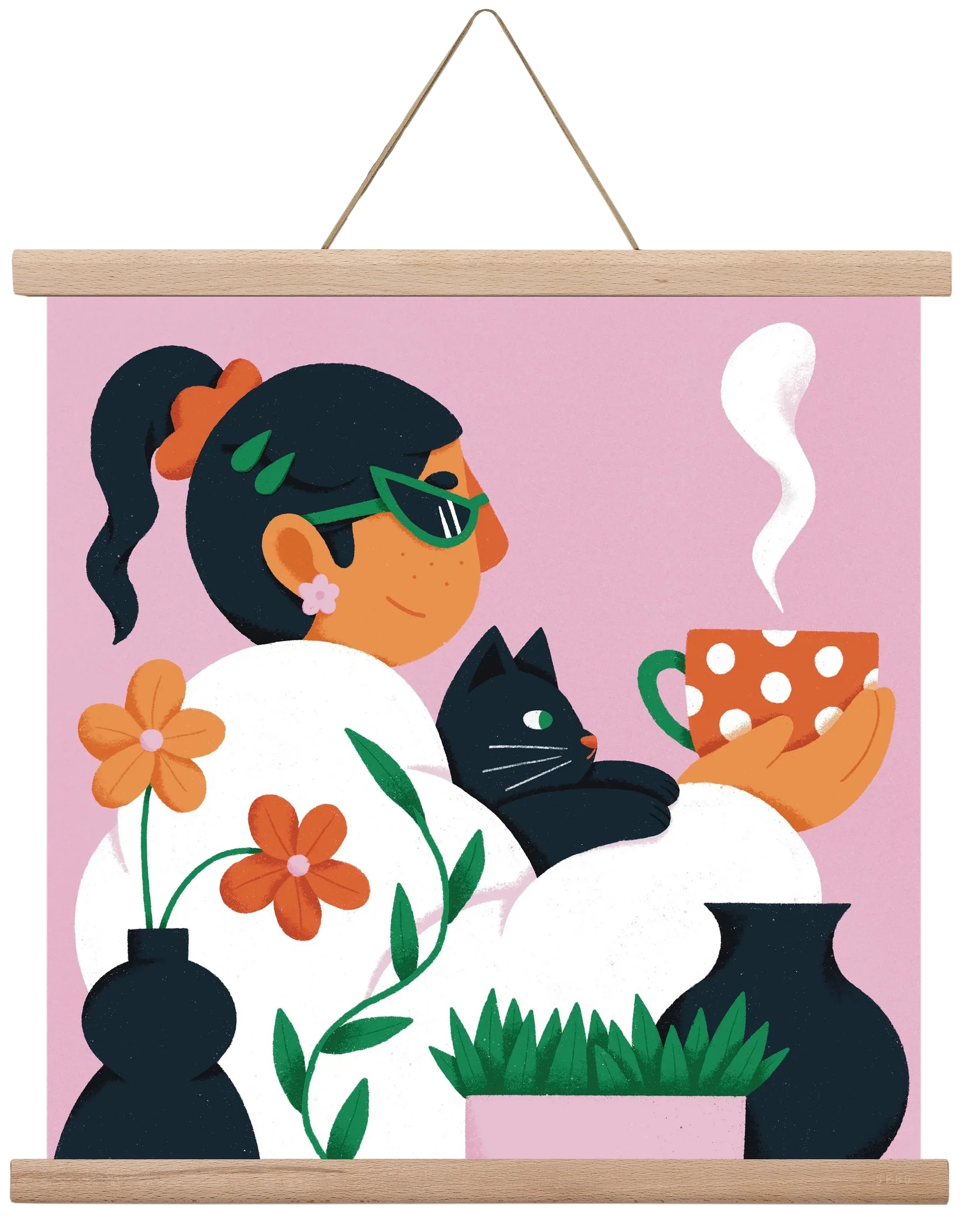 Girl with a cat - artbridge