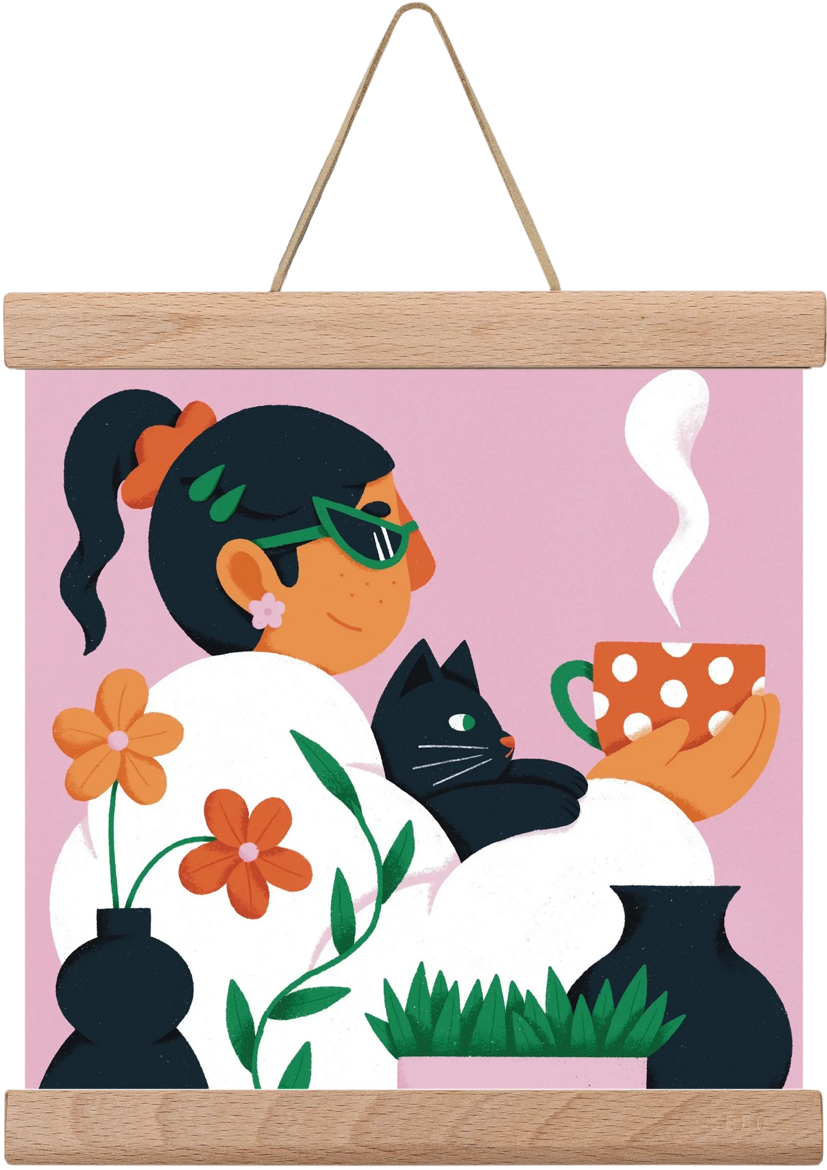 Girl with a cat - artbridge