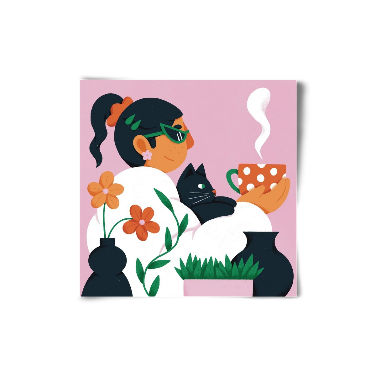 Girl with a cat - artbridge