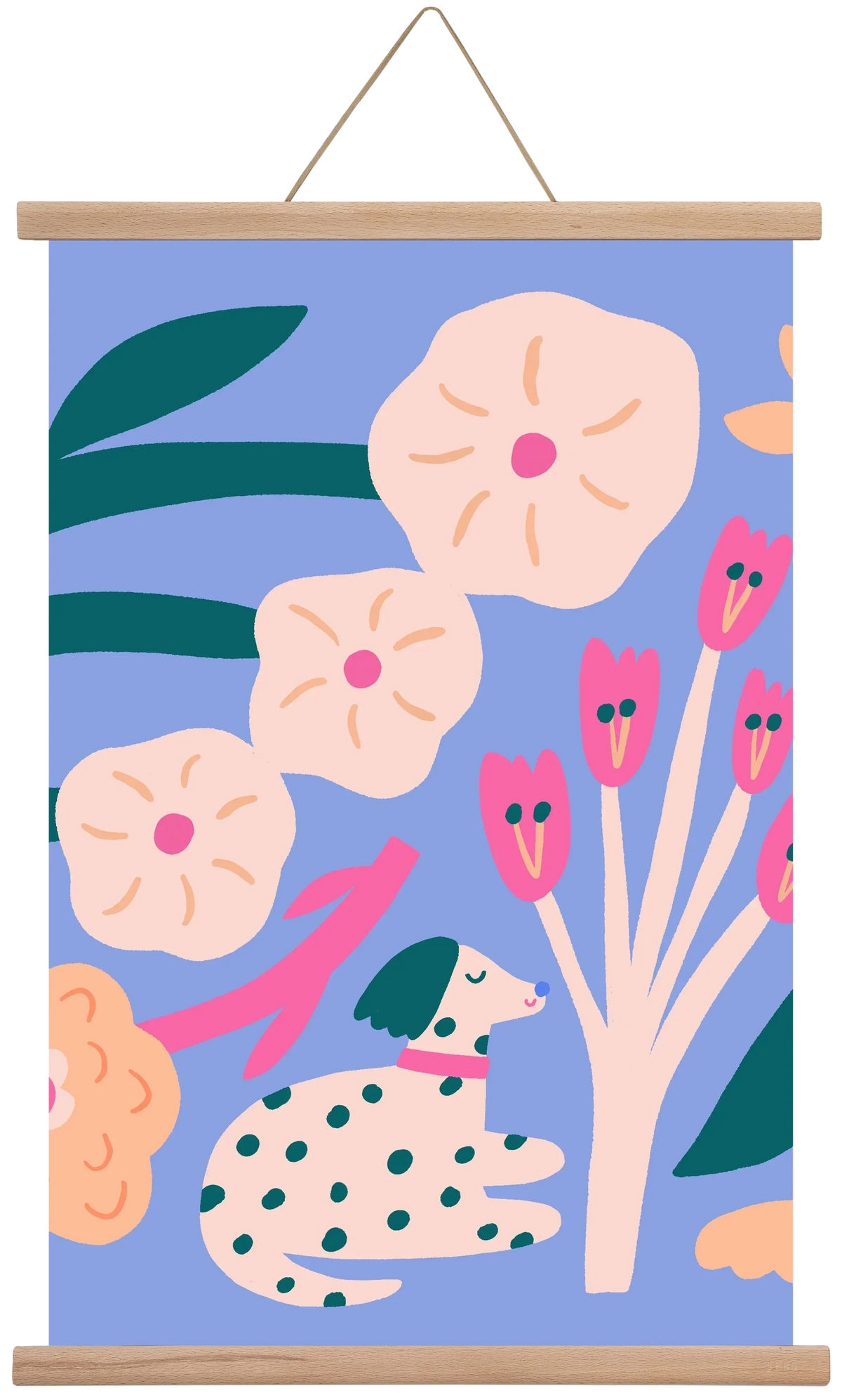 Puppy with Flowers - artbridge