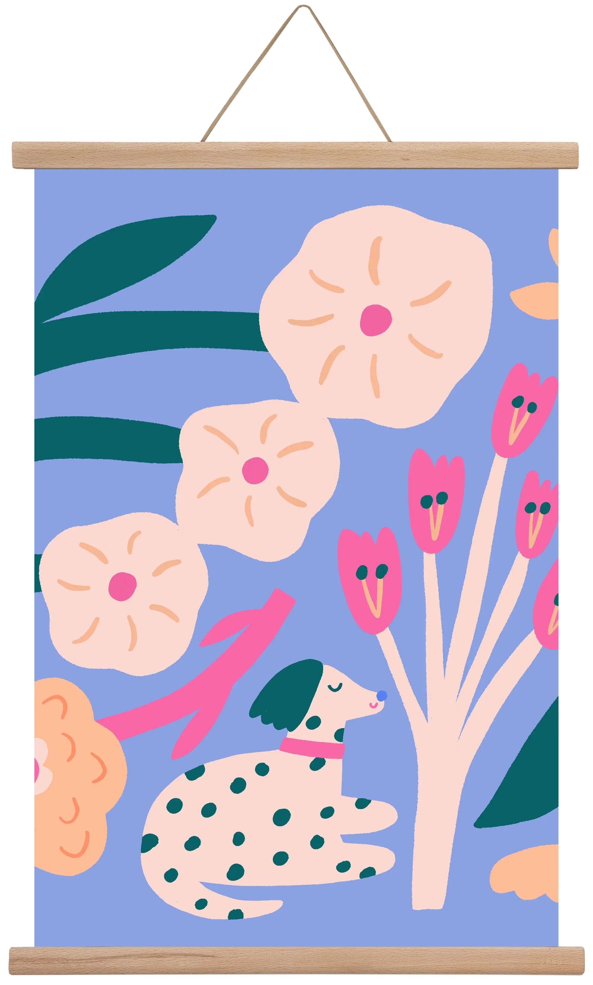 Puppy with Flowers - artbridge