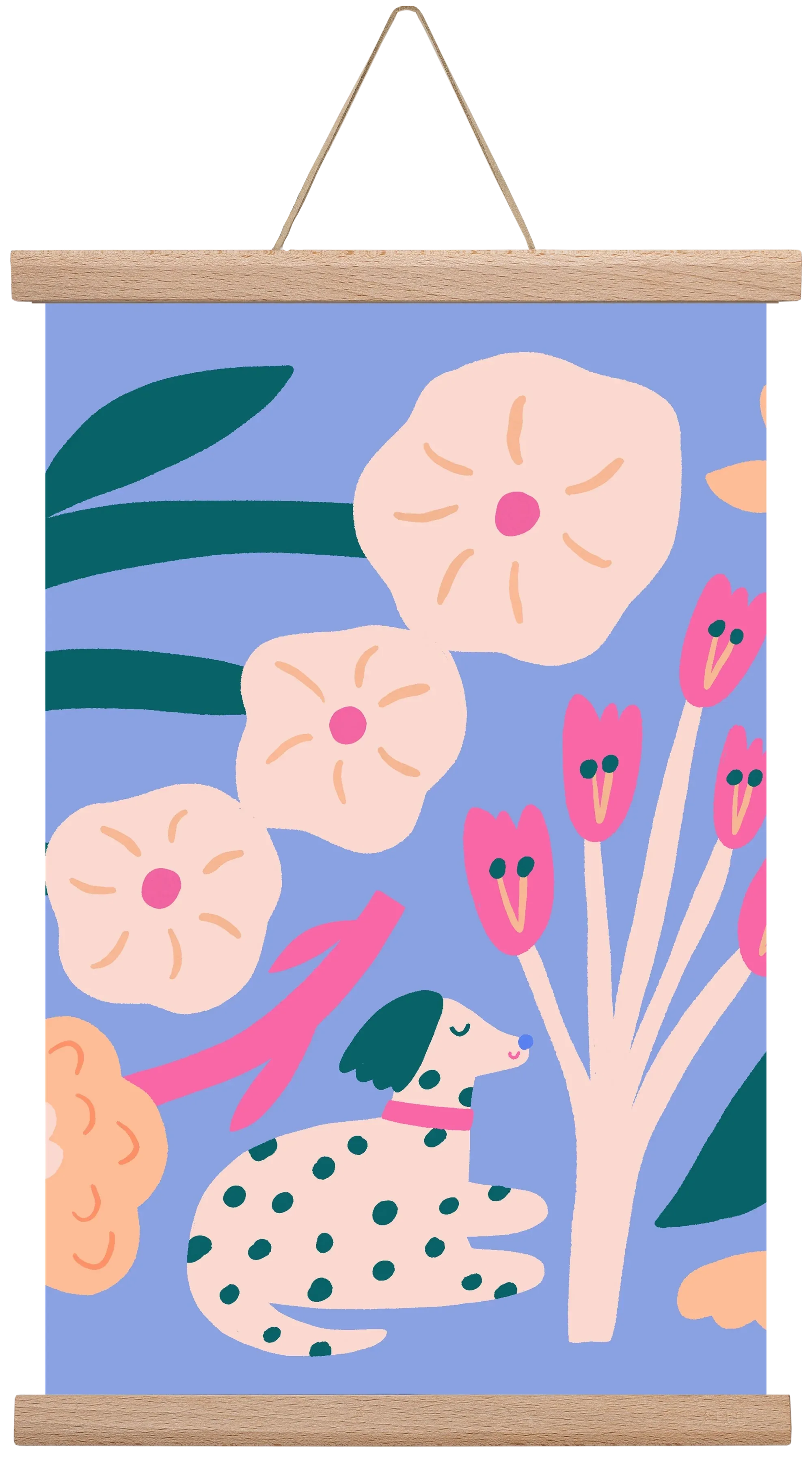 Puppy with Flowers - artbridge