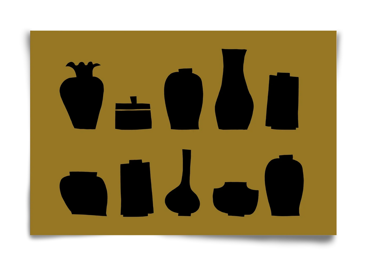 Vases line (ochre) - artbridge