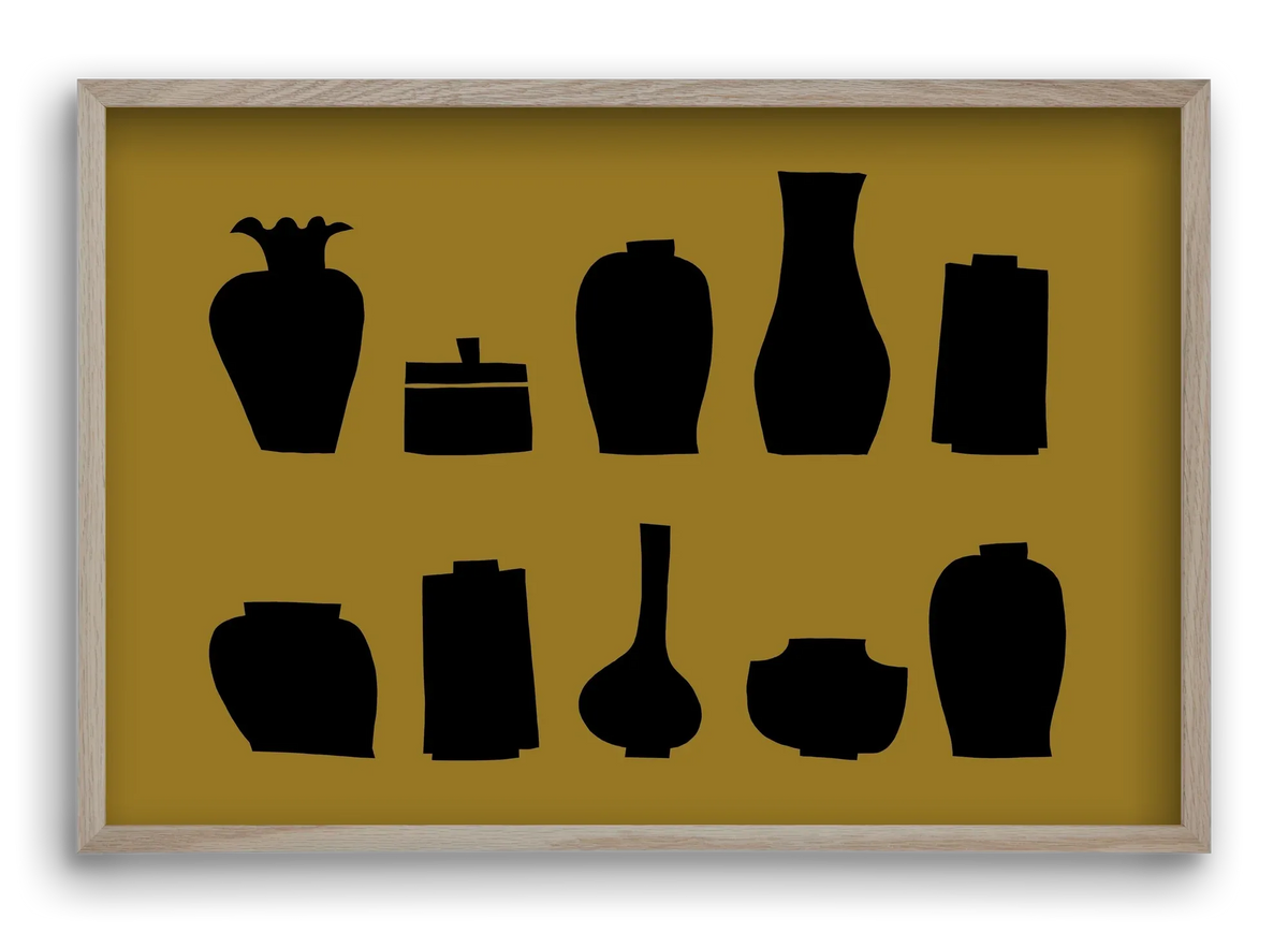 Vases line (ochre) - artbridge