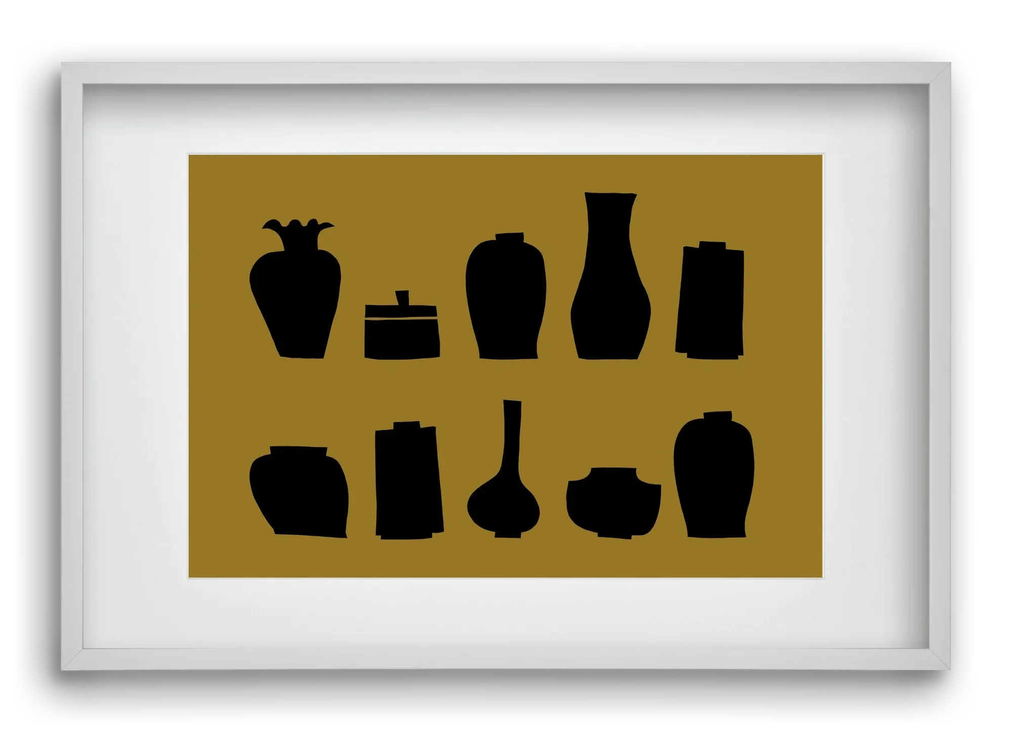 Vases line (ochre) - artbridge