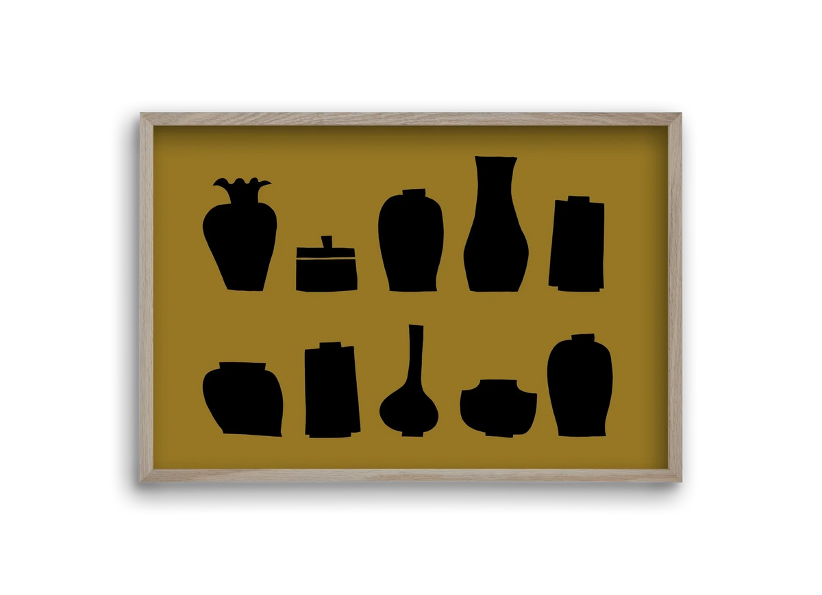 Vases line (ochre) - artbridge