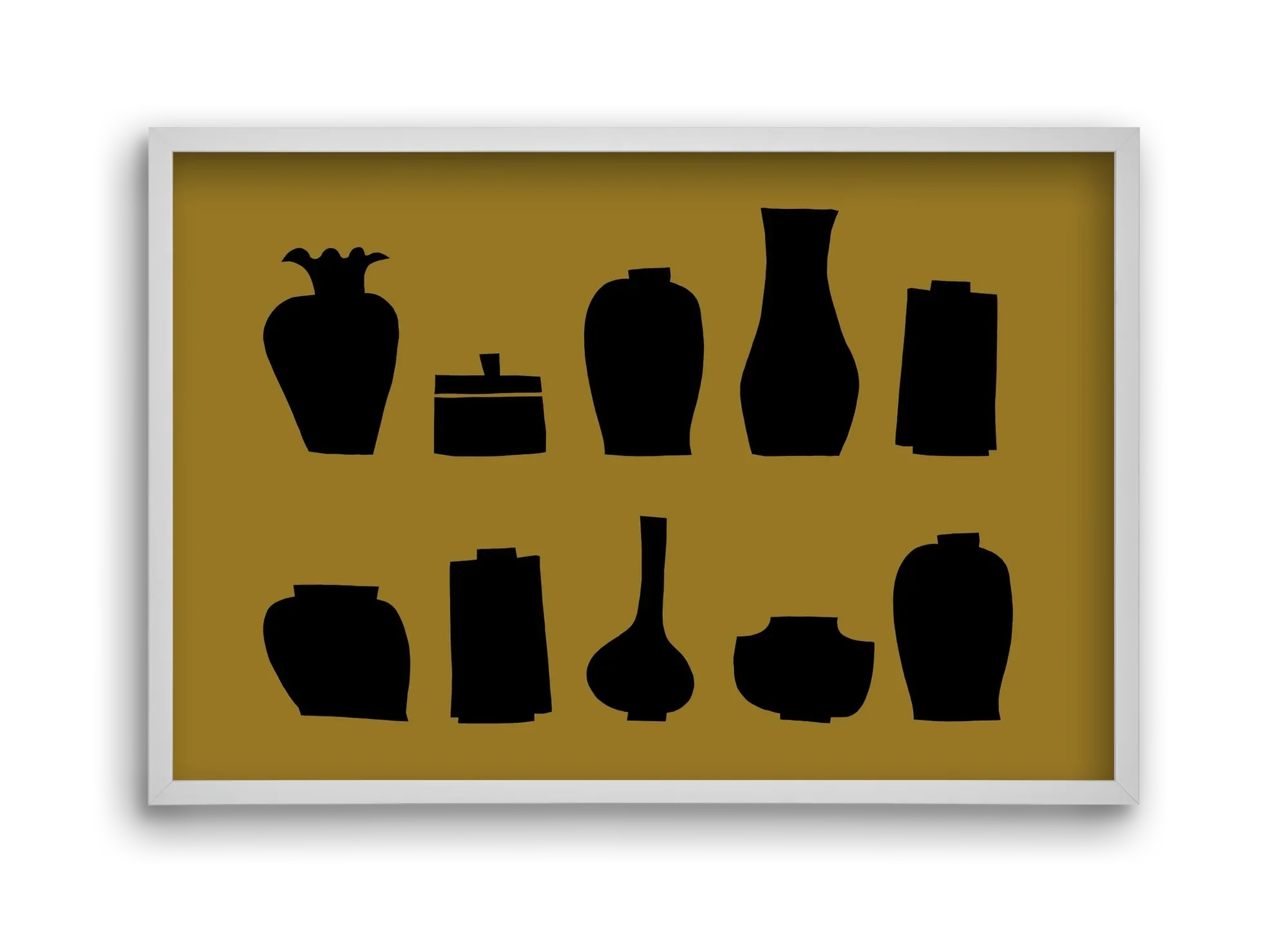 Vases line (ochre) - artbridge