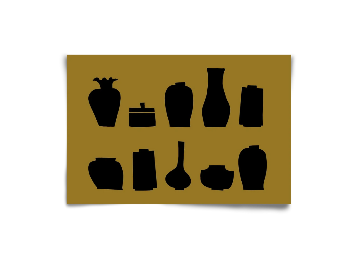 Vases line (ochre) - artbridge