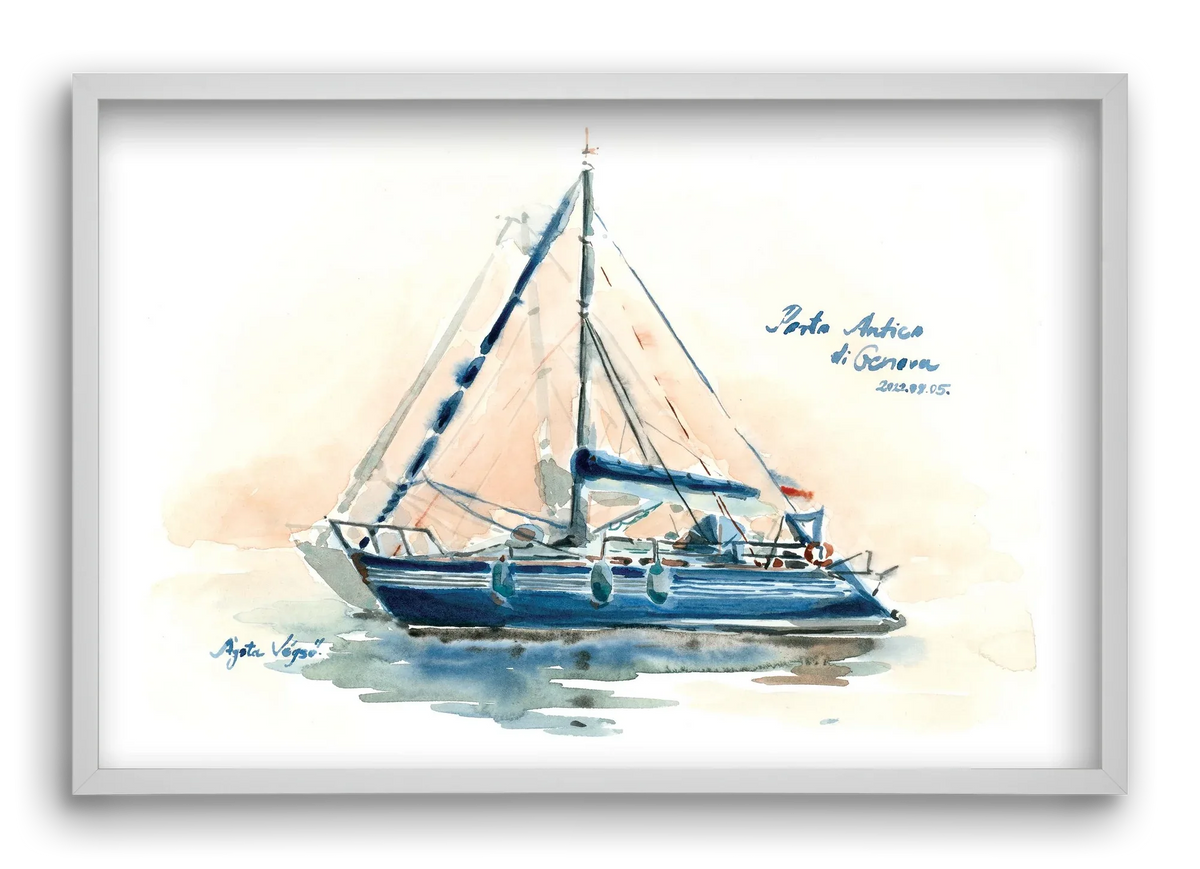 Boats in Porto Antico di Genova, Italy - 2022.08.05. - artbridge