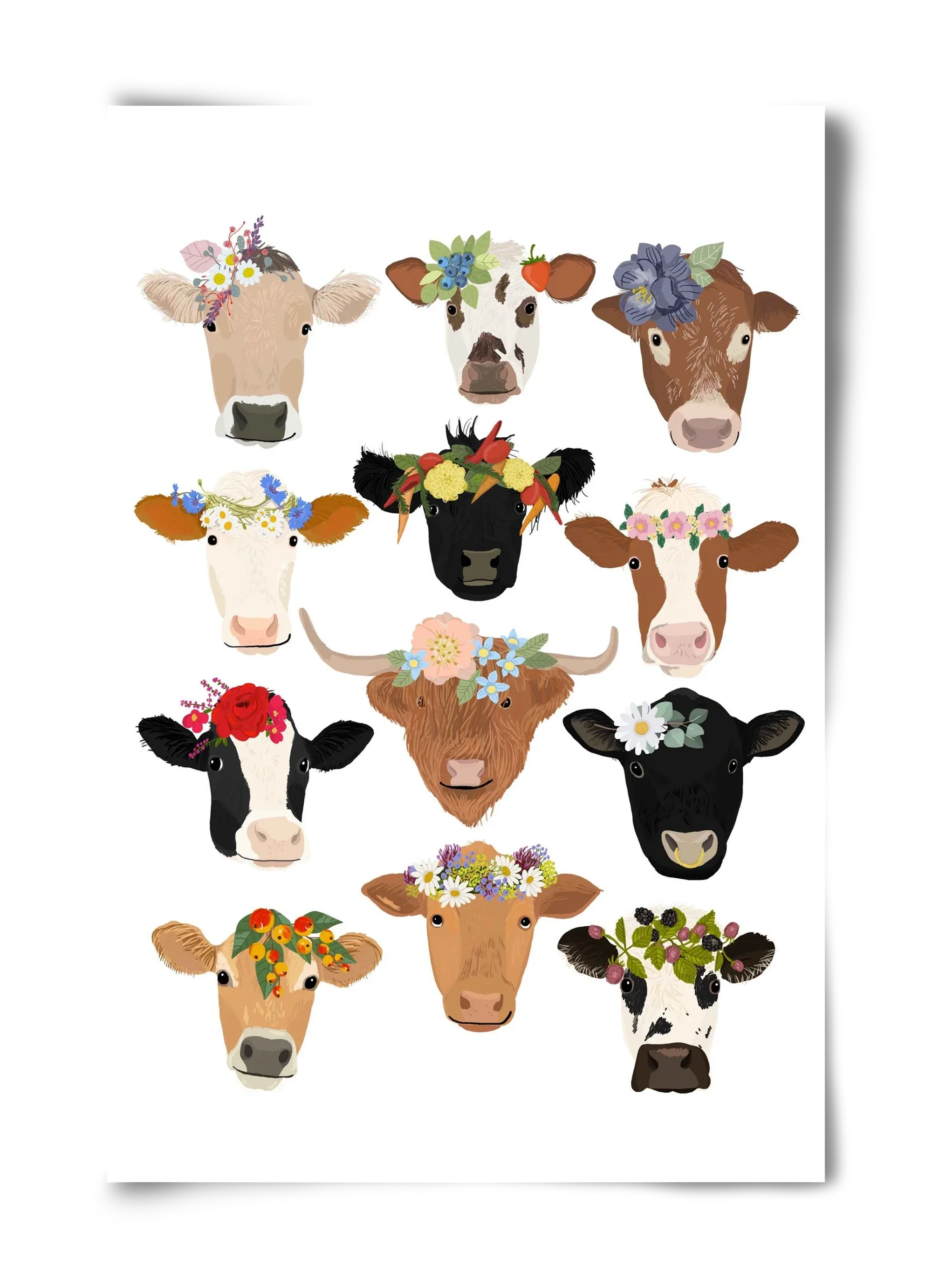 Flower Cow Print - artbridge