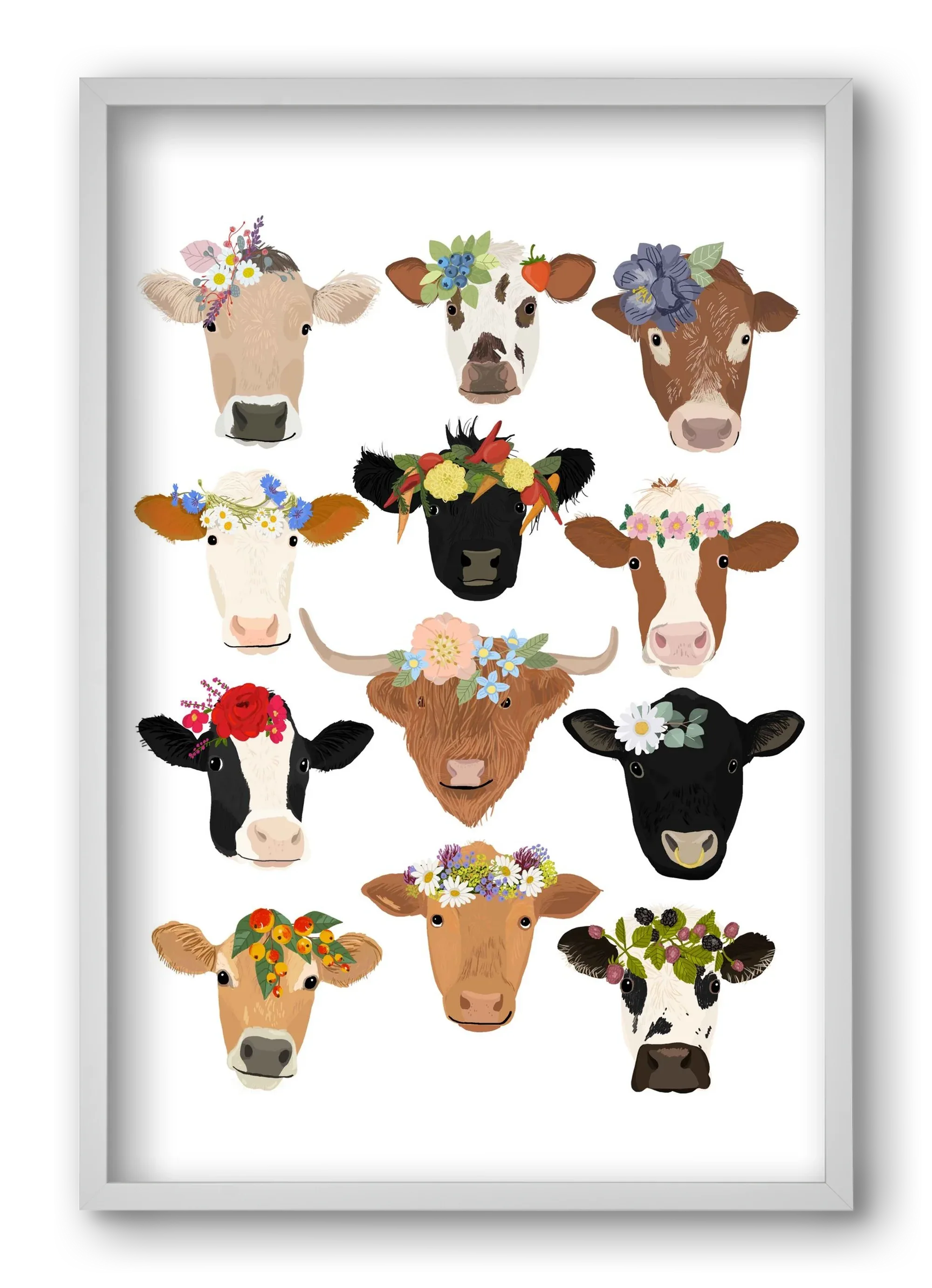 Flower Cow Print - artbridge