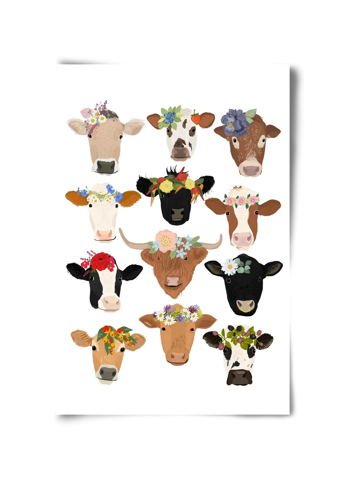 Flower Cow Print - artbridge