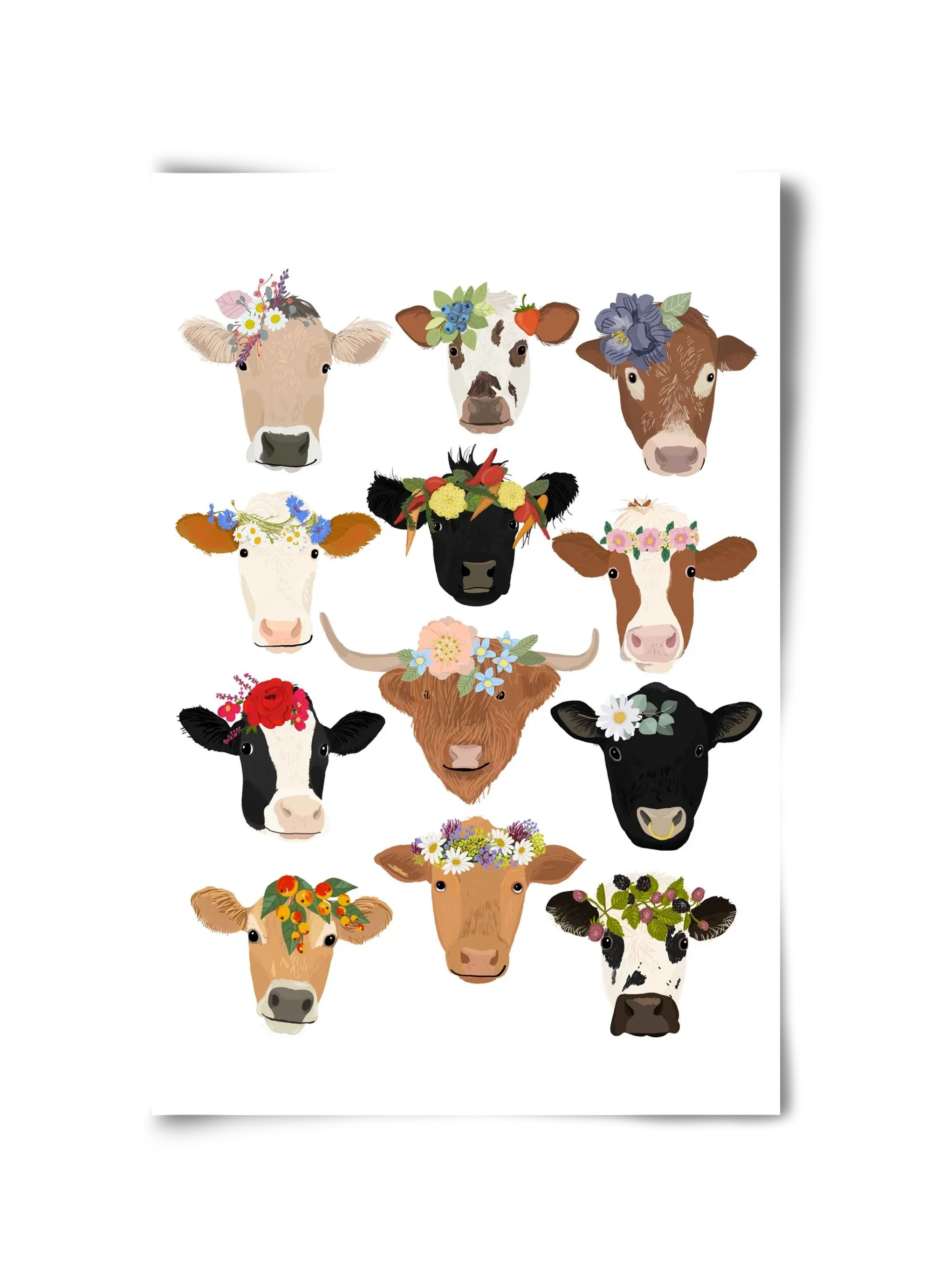Flower Cow Print - artbridge