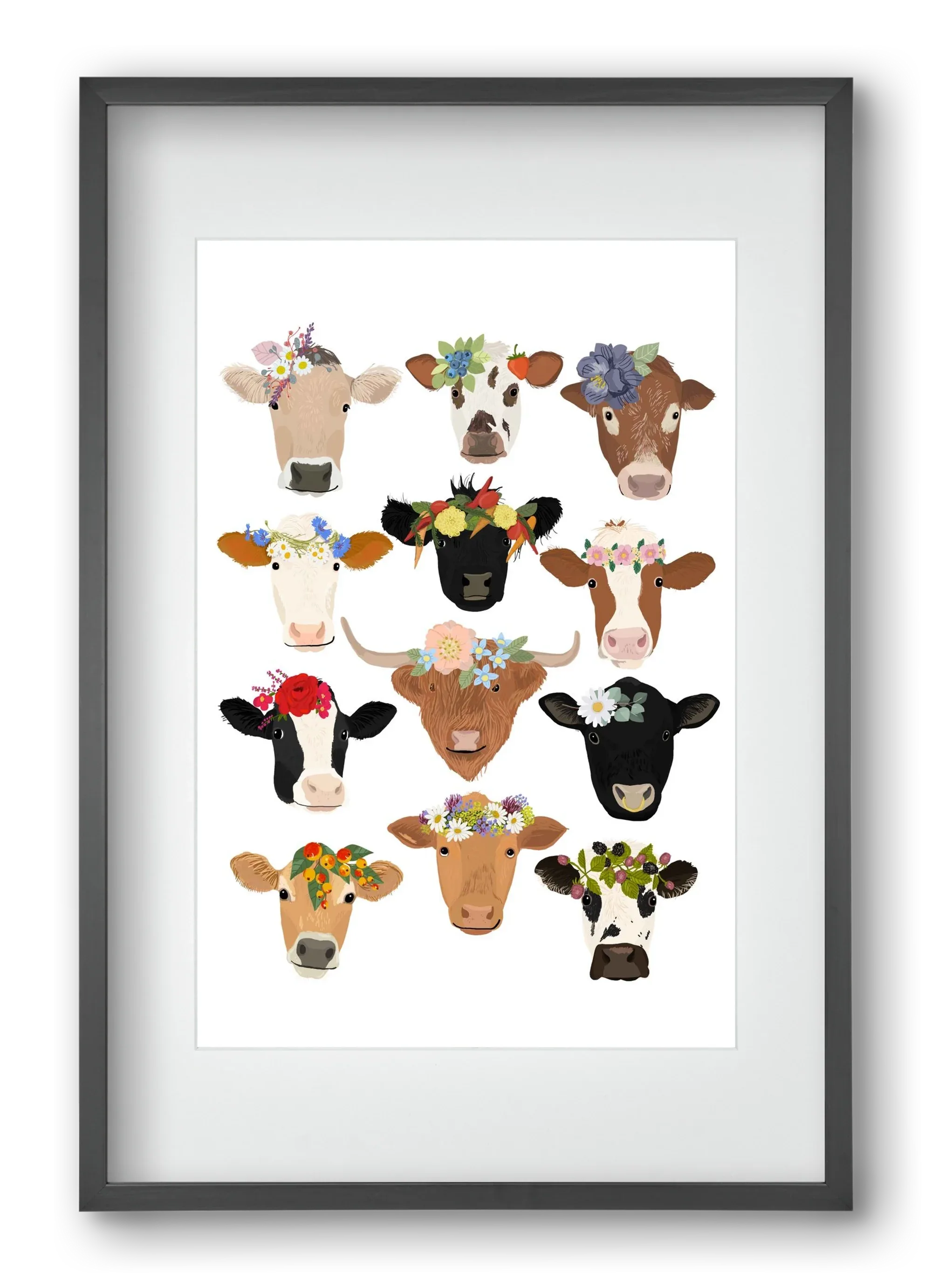 Flower Cow Print - artbridge