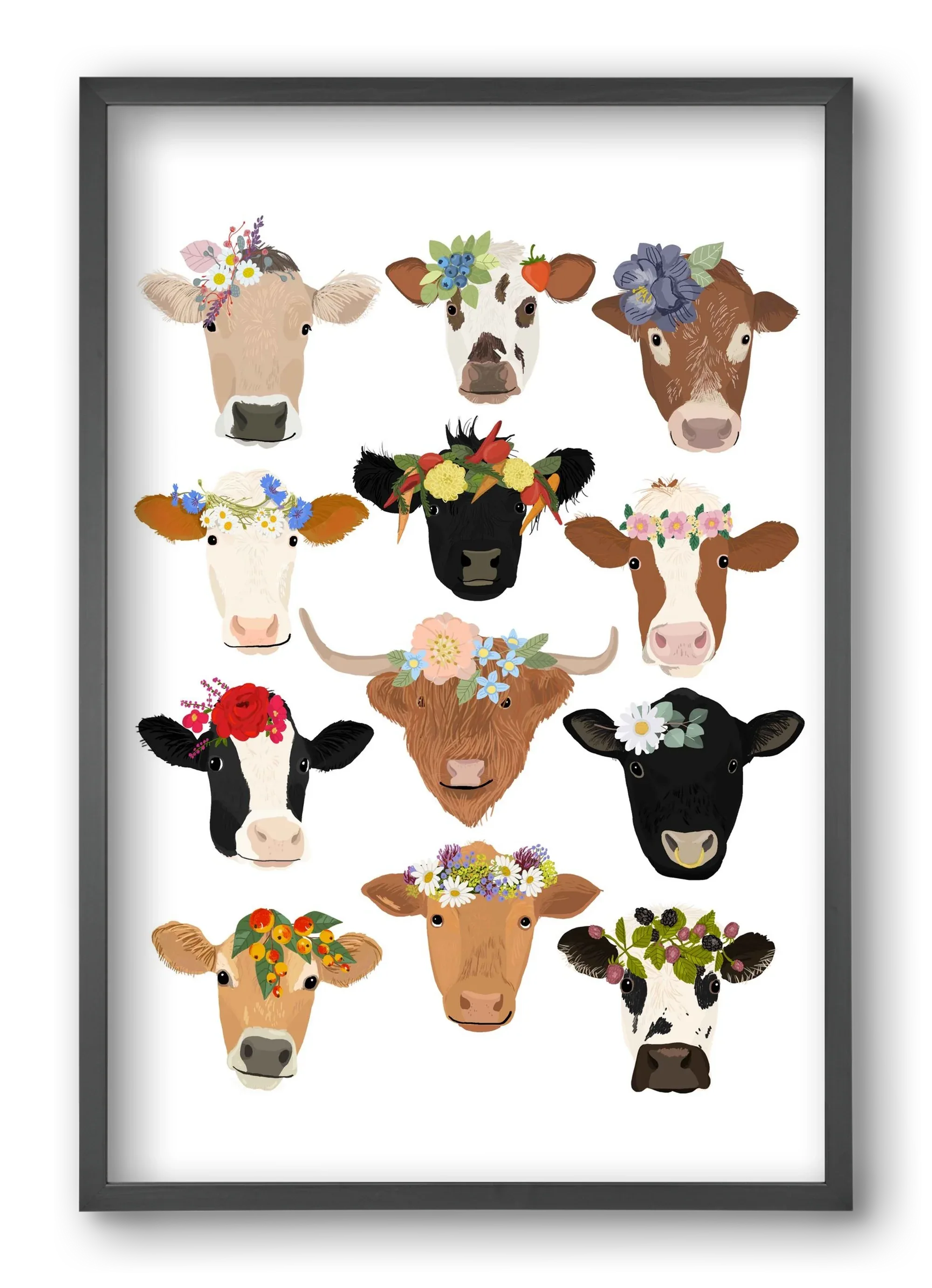 Flower Cow Print - artbridge