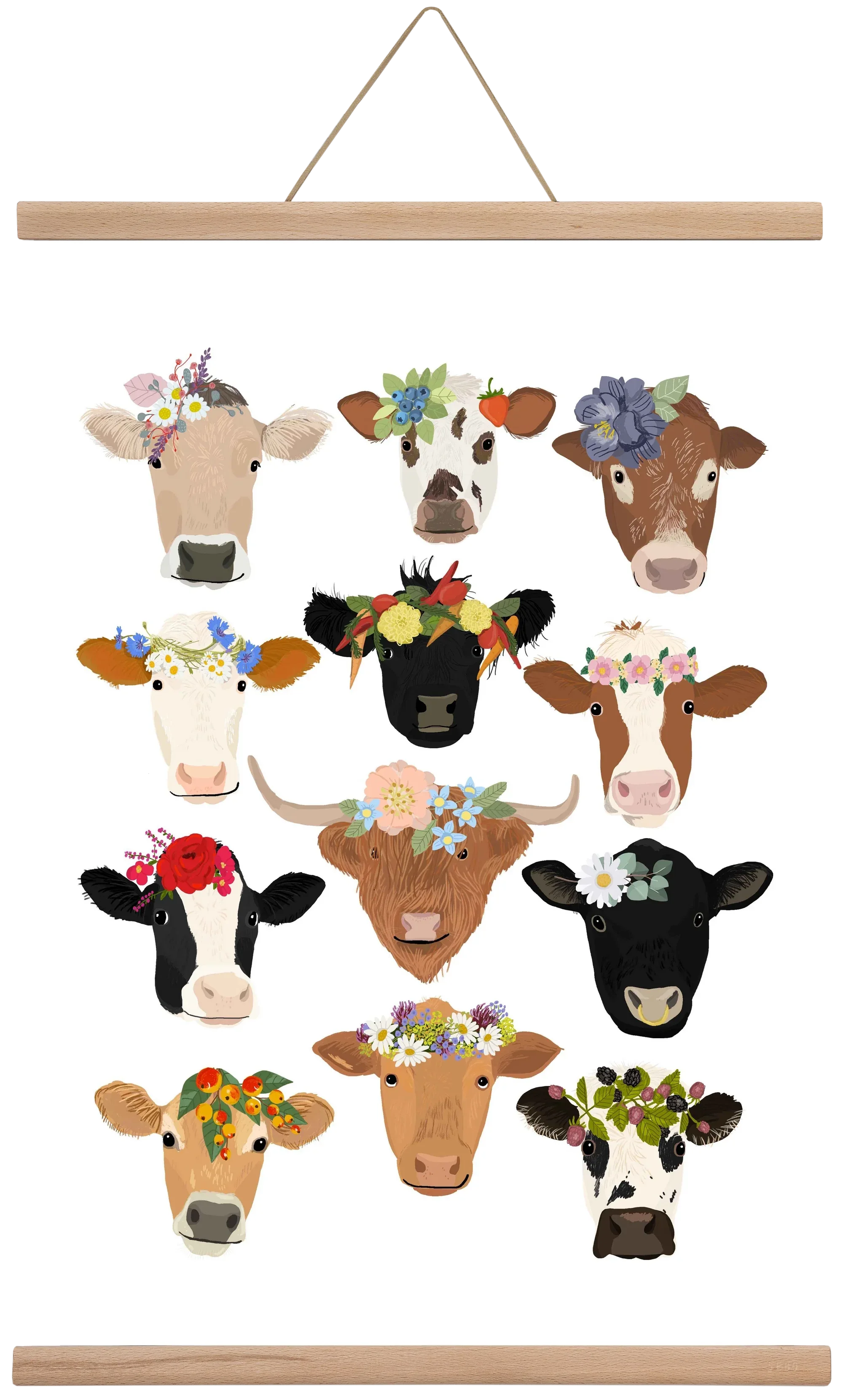 Flower Cow Print - artbridge