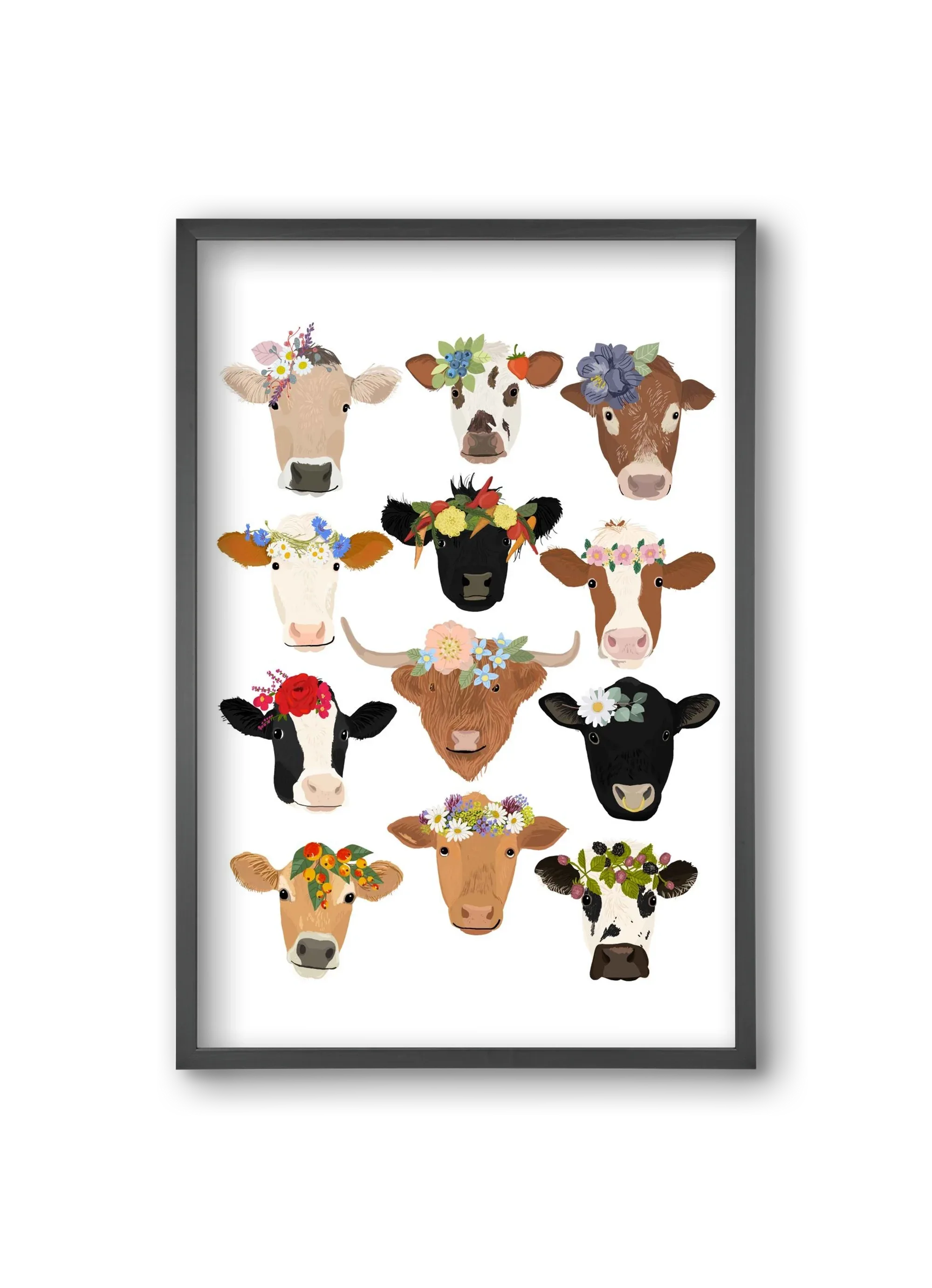 Flower Cow Print - artbridge