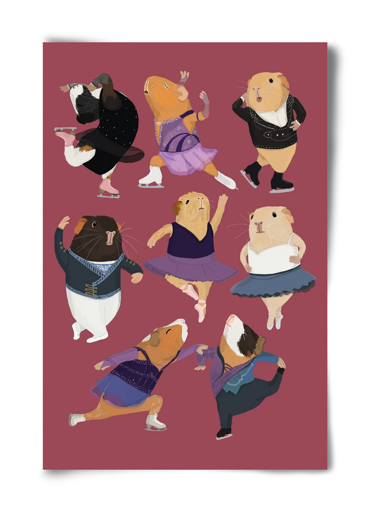Guinea Pigs doing ballet and ice skating - artbridge