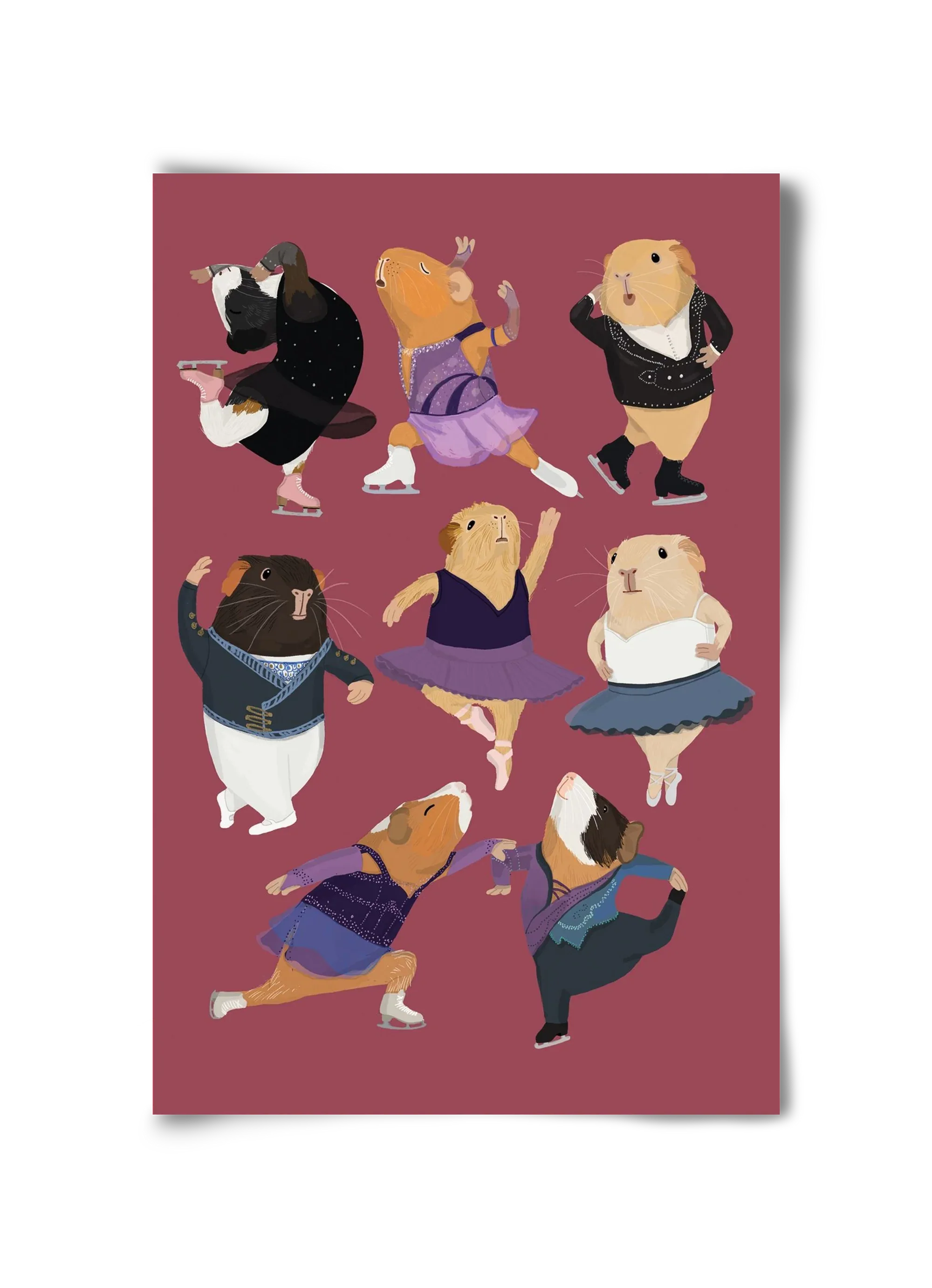 Guinea Pigs doing ballet and ice skating - artbridge