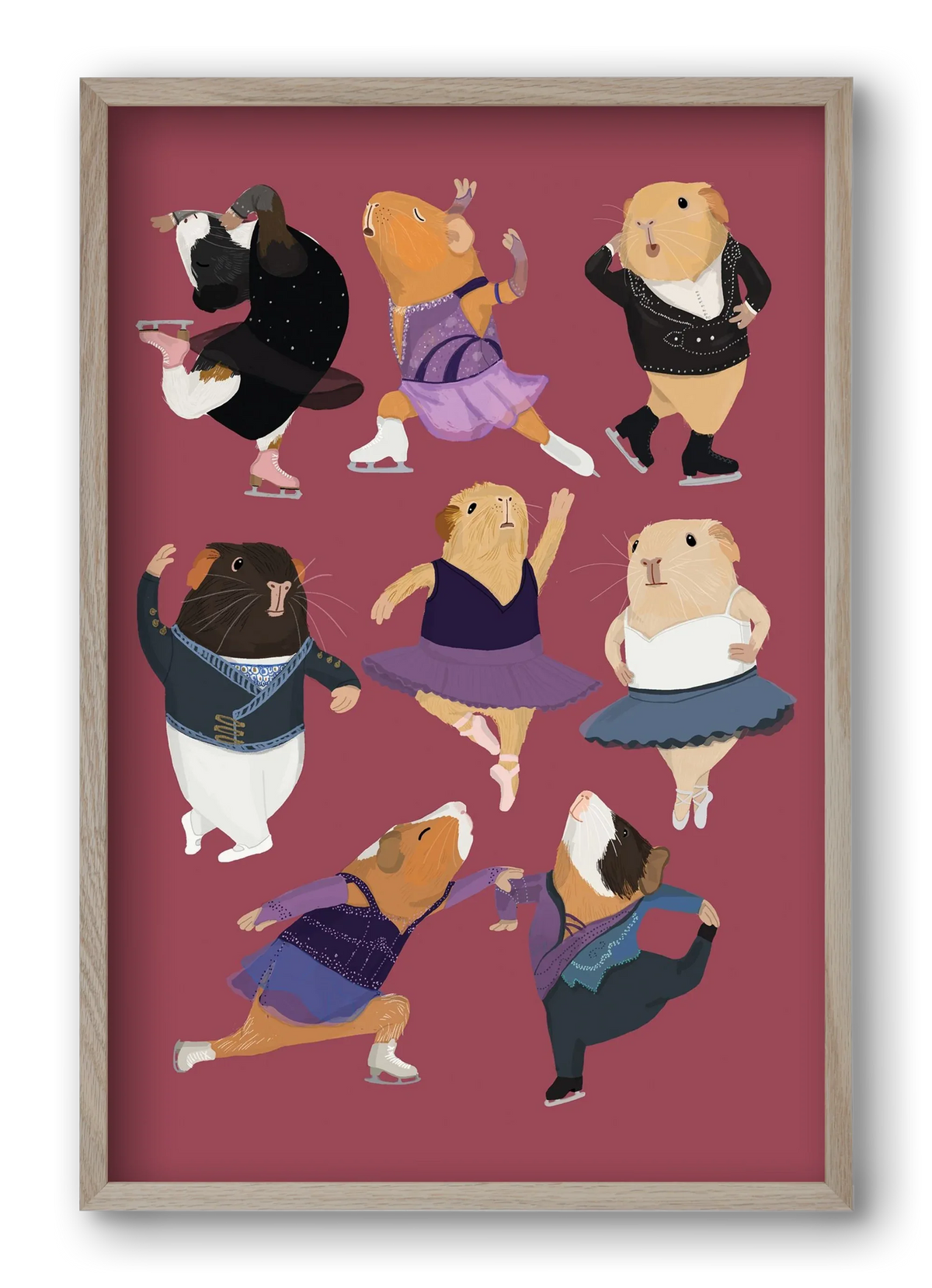 Guinea Pigs doing ballet and ice skating - artbridge