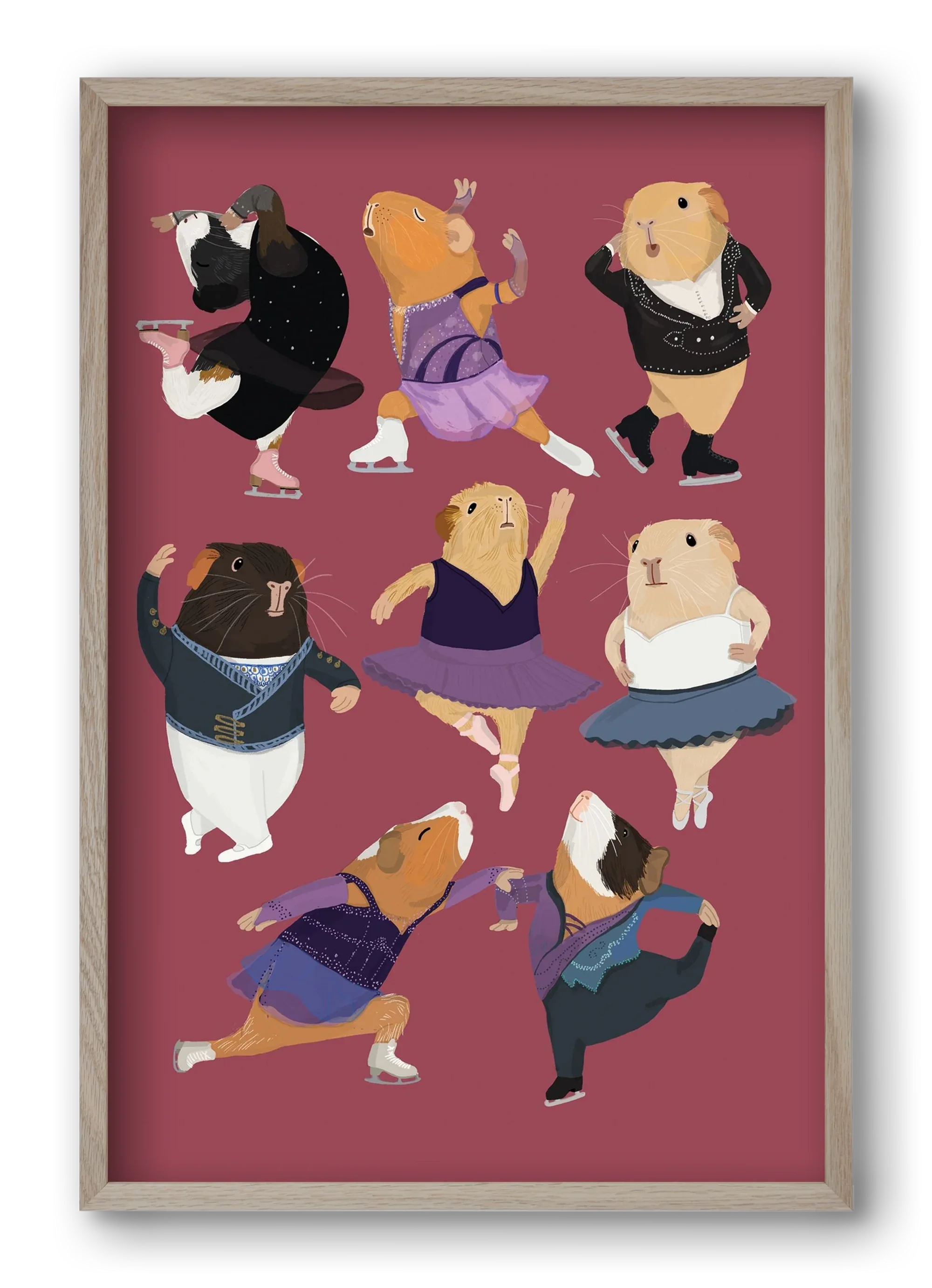 Guinea Pigs doing ballet and ice skating - artbridge