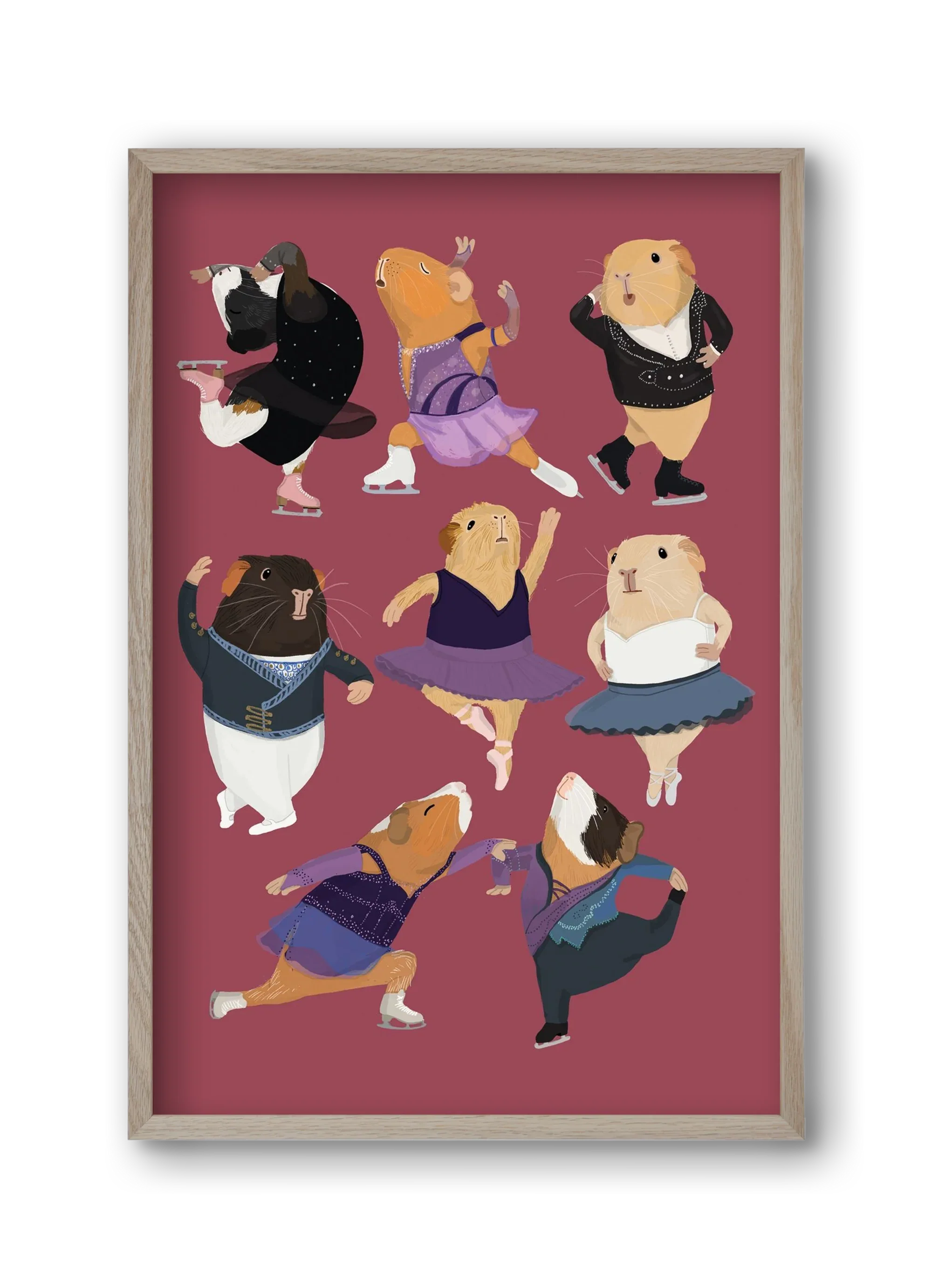 Guinea Pigs doing ballet and ice skating - artbridge