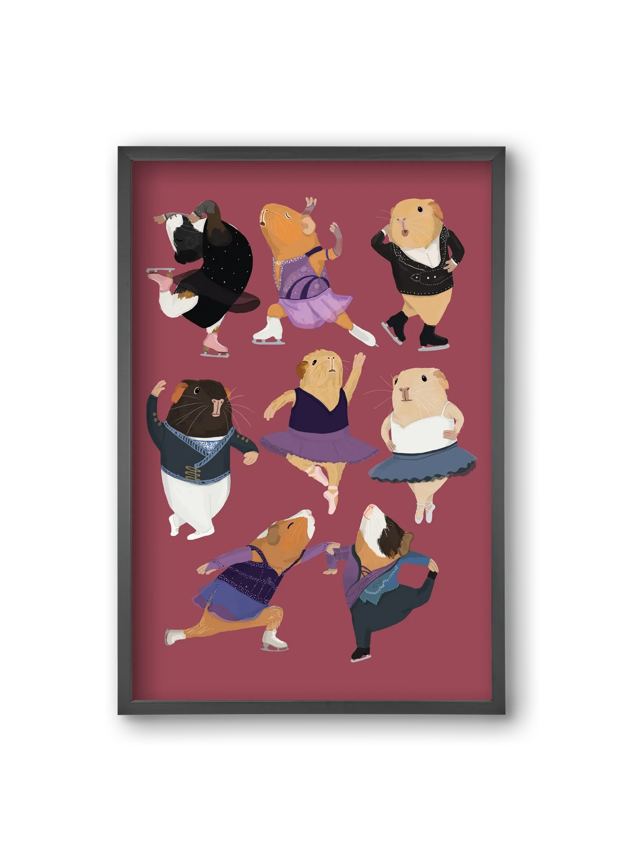Guinea Pigs doing ballet and ice skating - artbridge