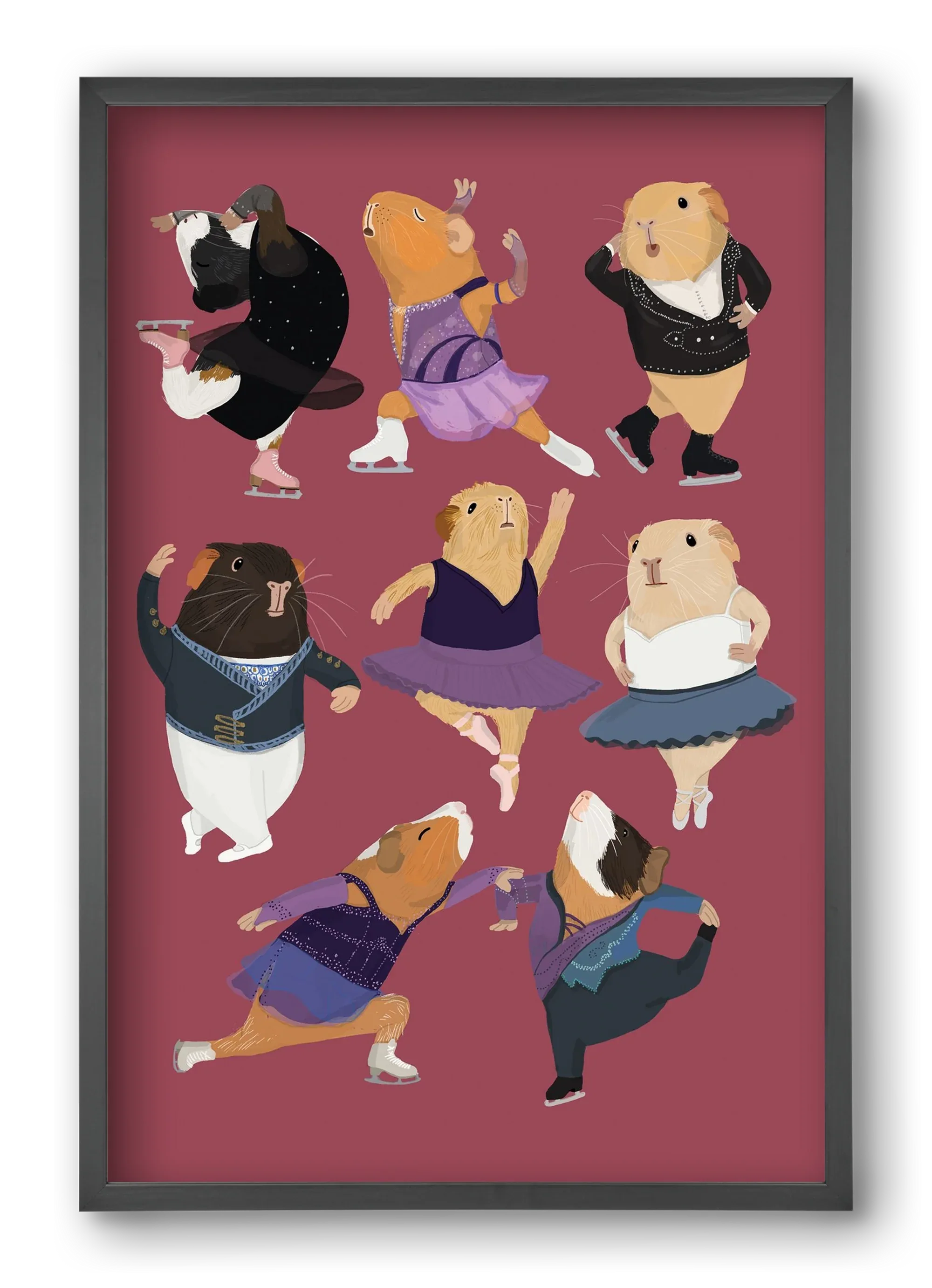 Guinea Pigs doing ballet and ice skating - artbridge