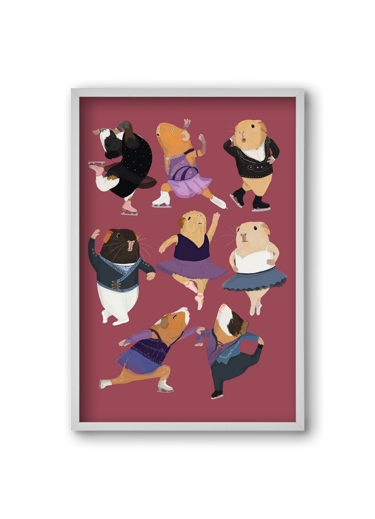 Guinea Pigs doing ballet and ice skating - artbridge
