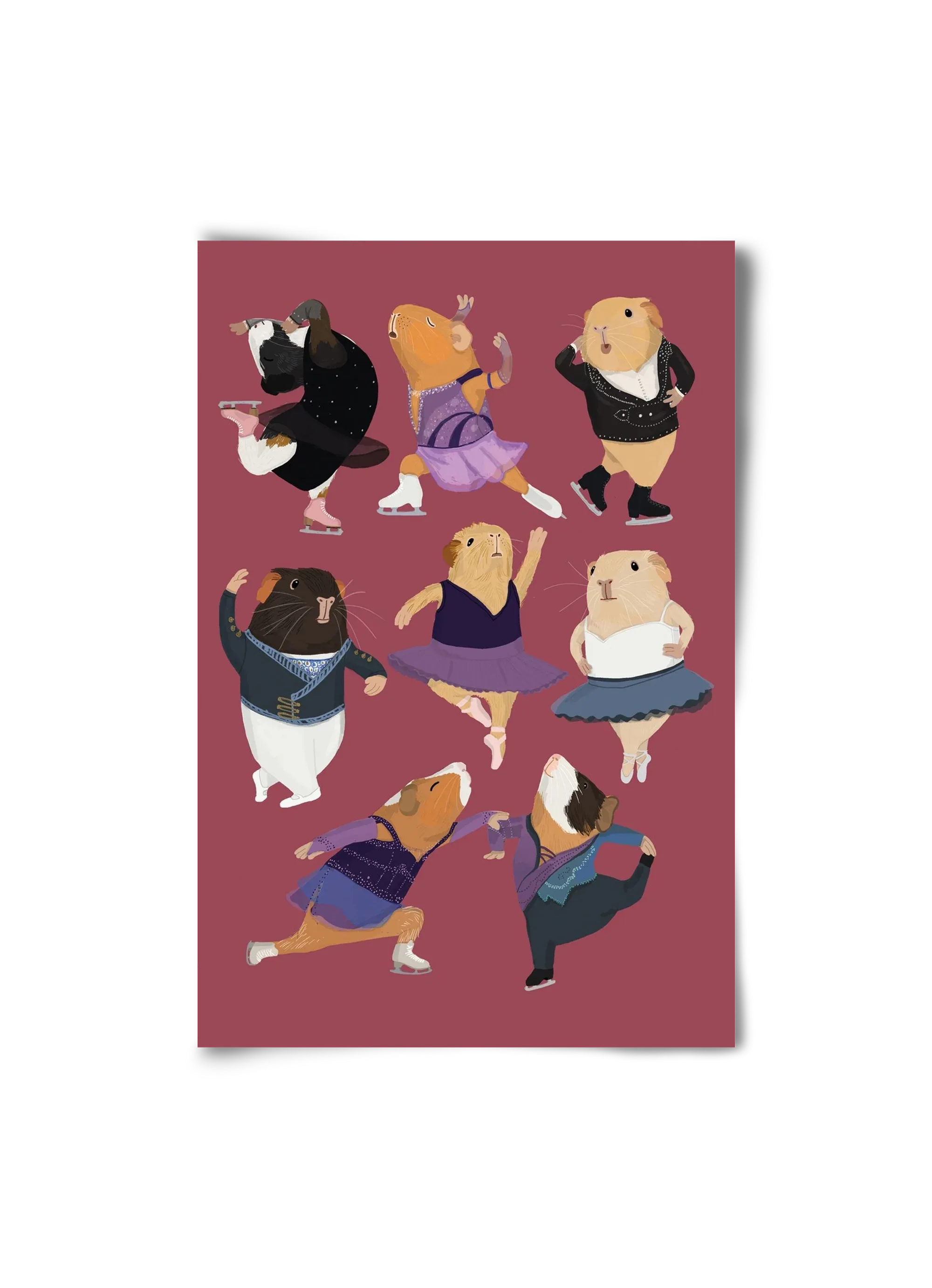 Guinea Pigs doing ballet and ice skating - artbridge