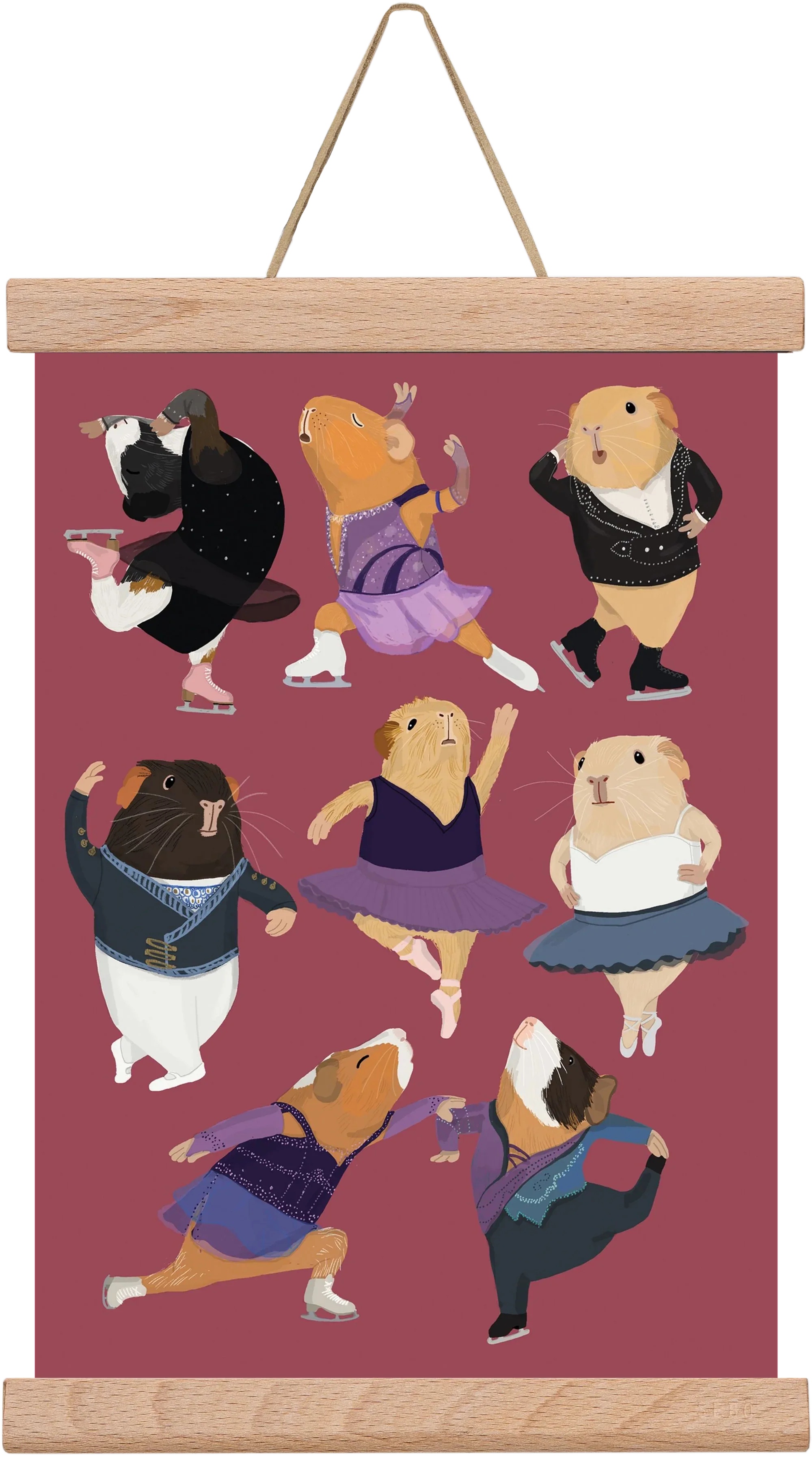 Guinea Pigs doing ballet and ice skating - artbridge