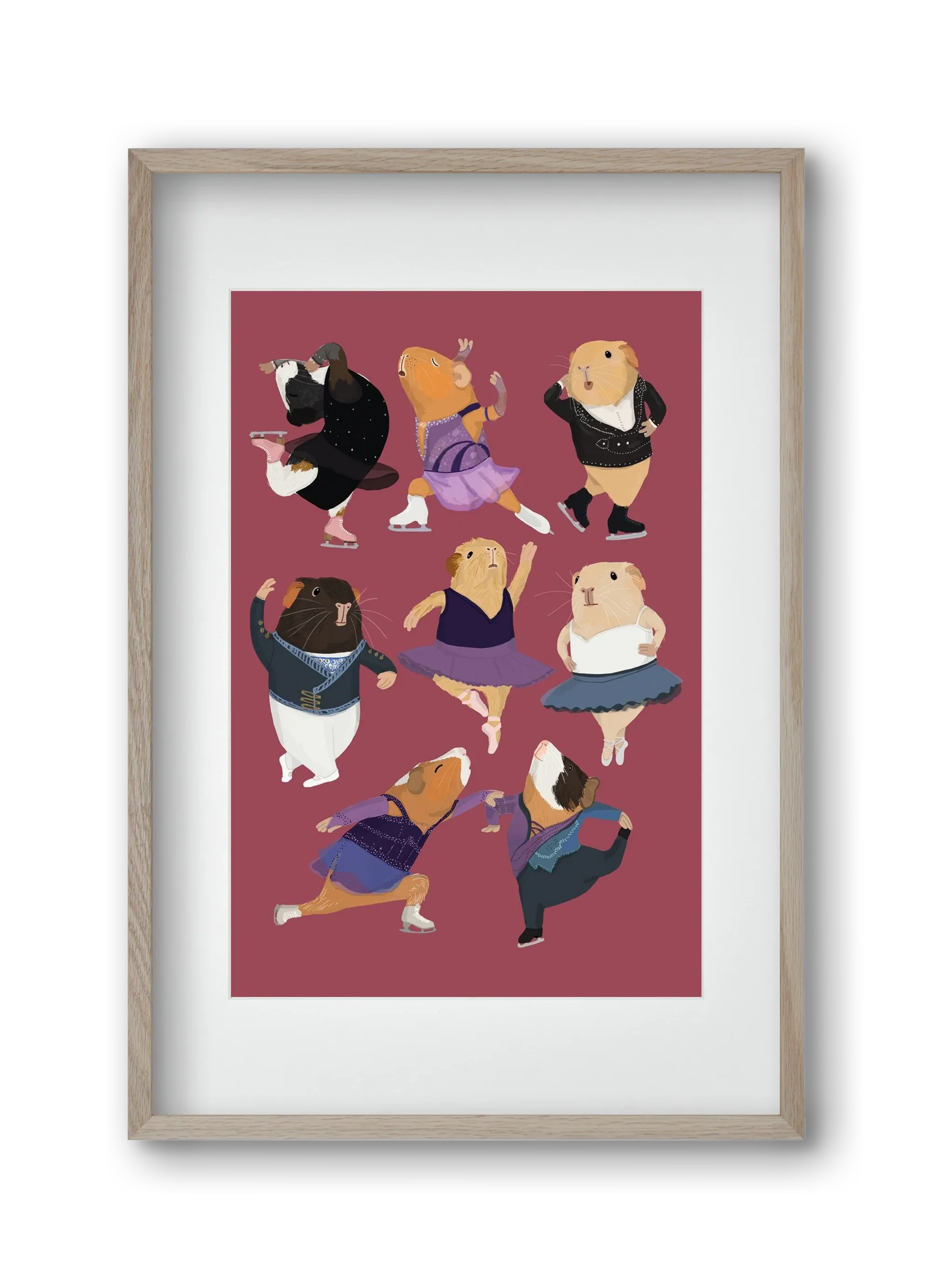 Guinea Pigs doing ballet and ice skating - artbridge