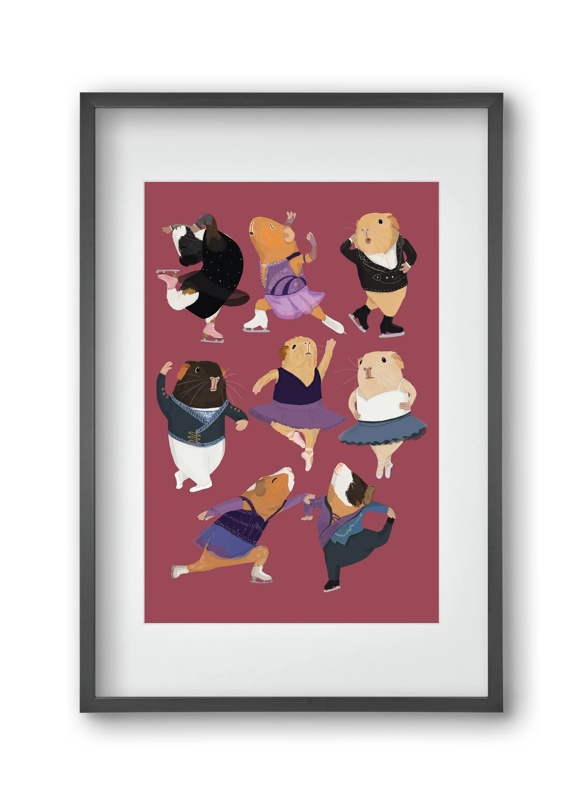 Guinea Pigs doing ballet and ice skating - artbridge