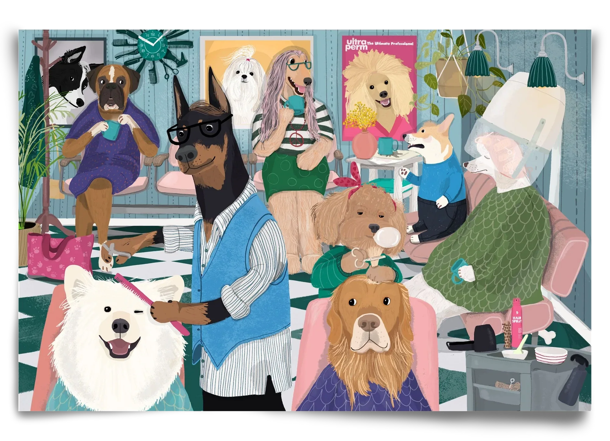 Dogs at the hairdresser - artbridge