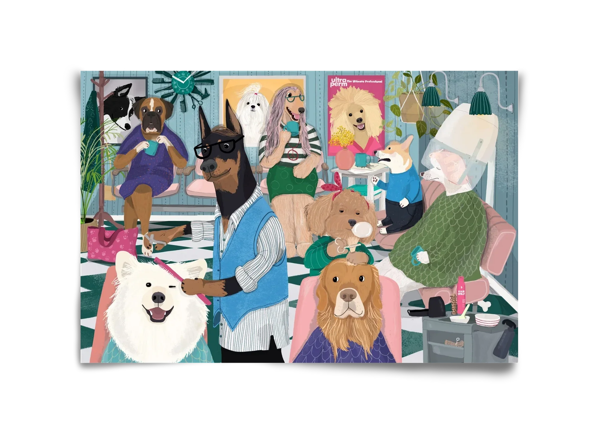 Dogs at the hairdresser - artbridge