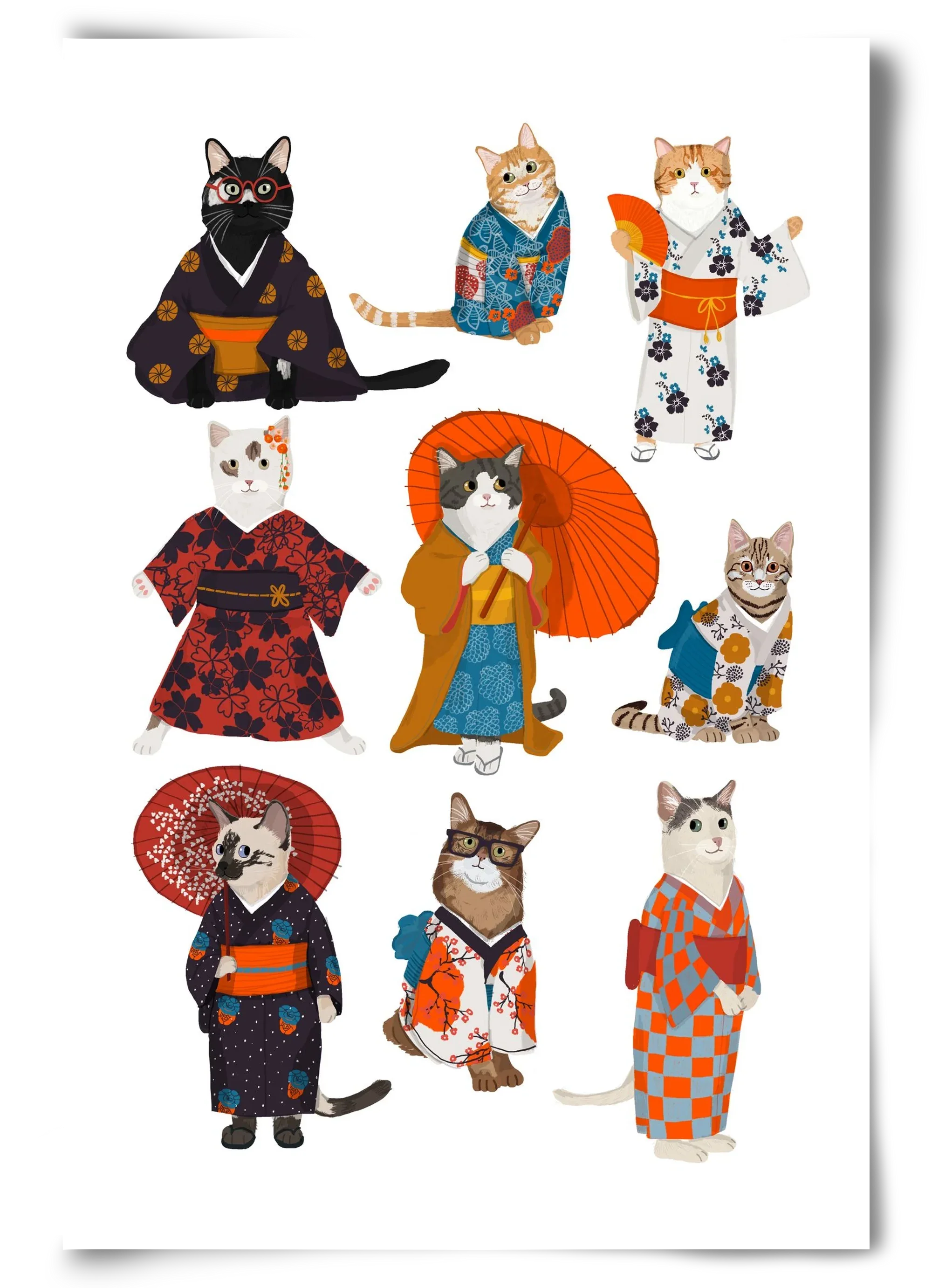 Cats in kimono - artbridge