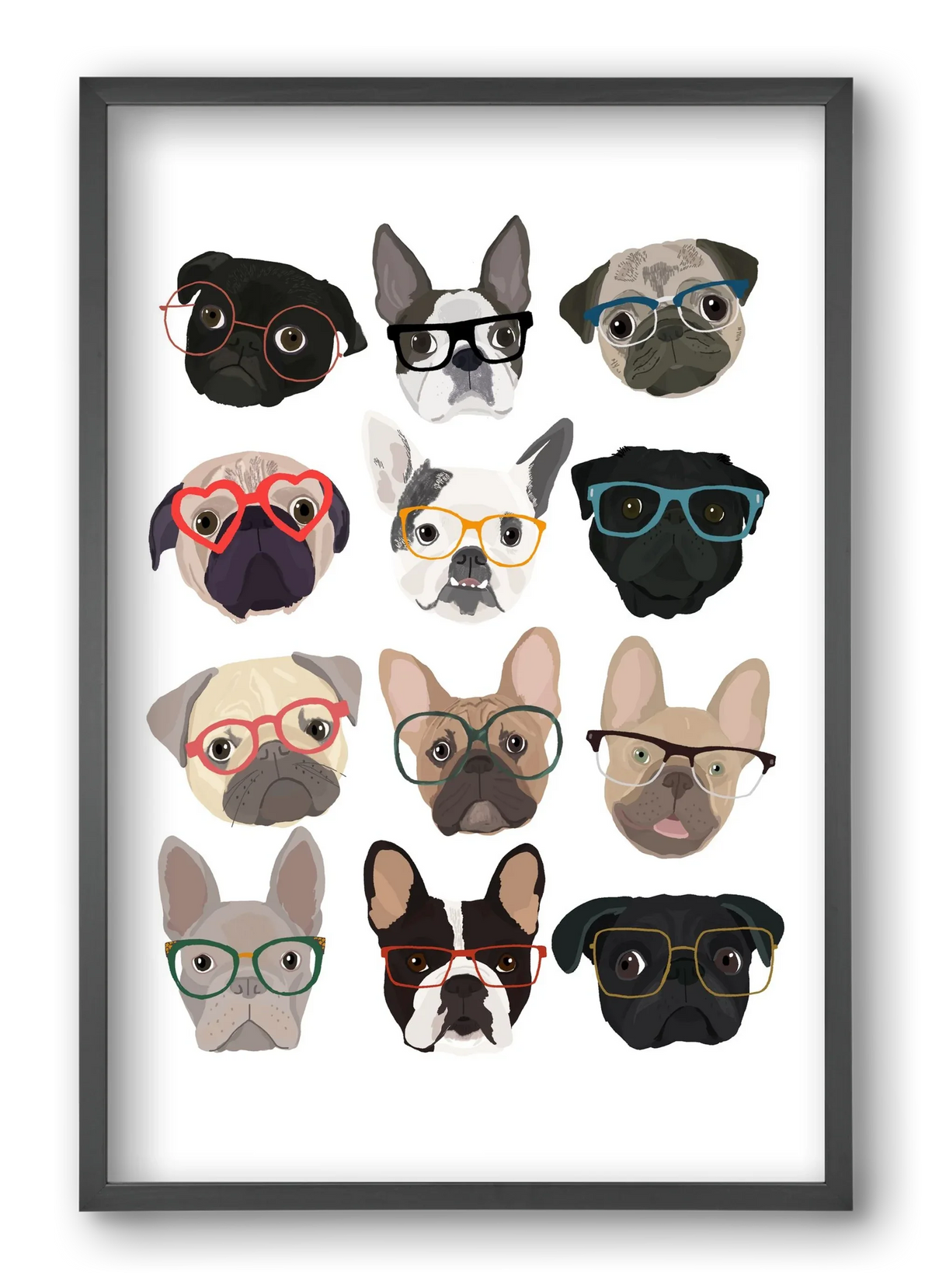 Pugs in Glasses - artbridge