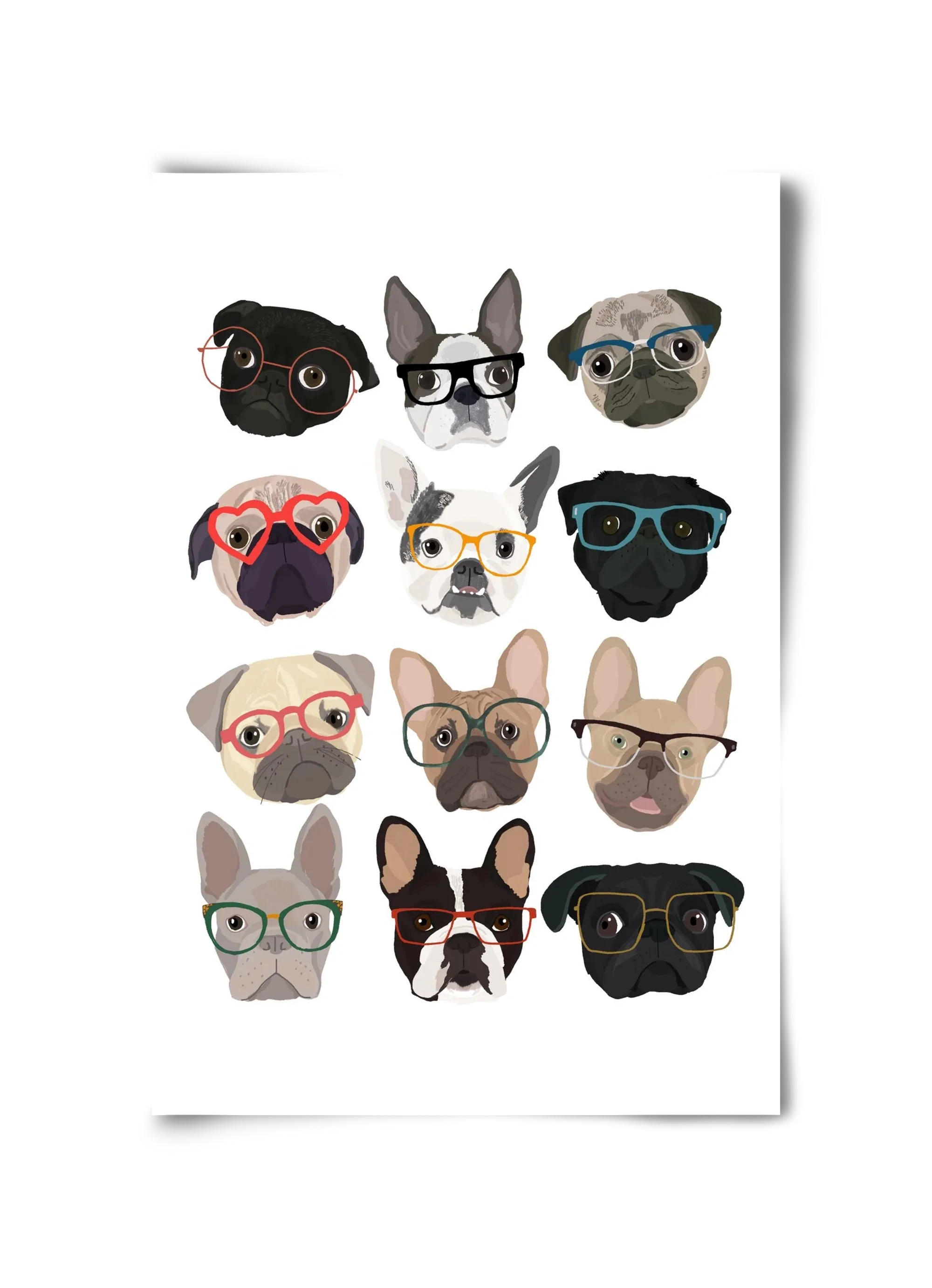 Pugs in Glasses - artbridge