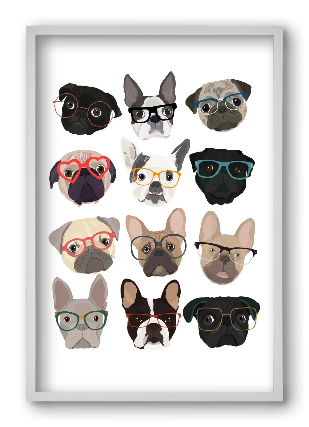 Pugs in Glasses - artbridge