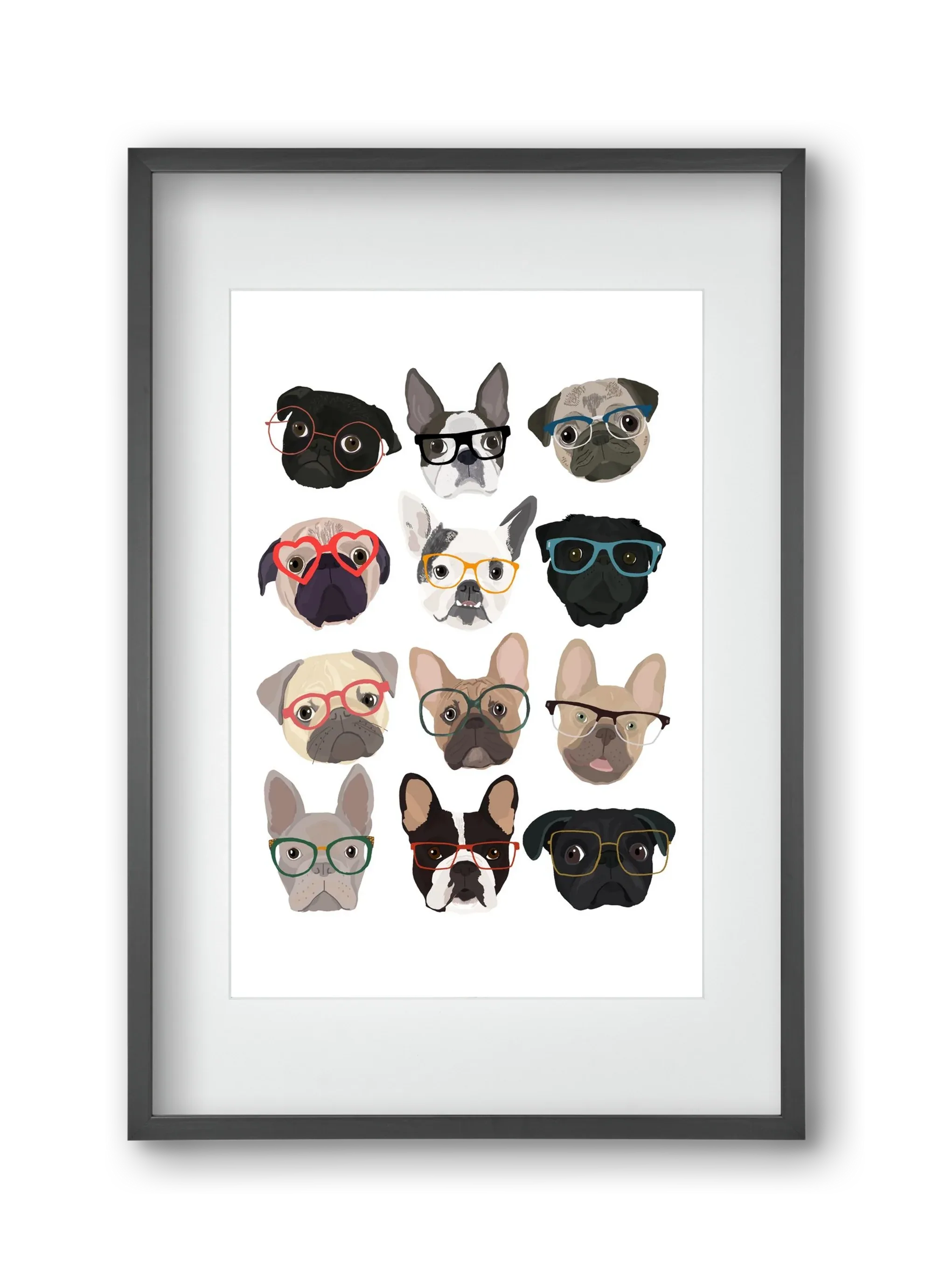 Pugs in Glasses - artbridge