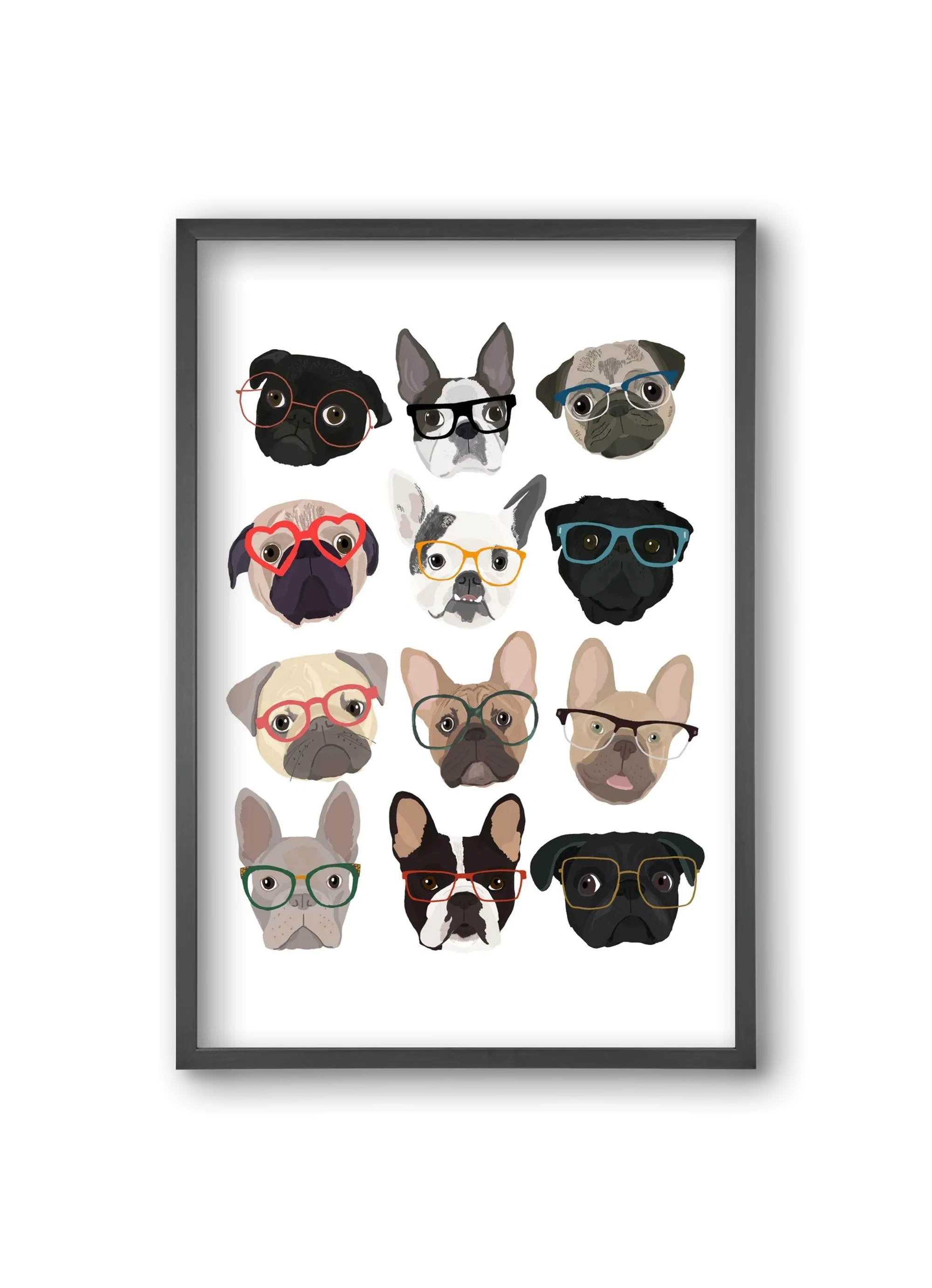 Pugs in Glasses - artbridge