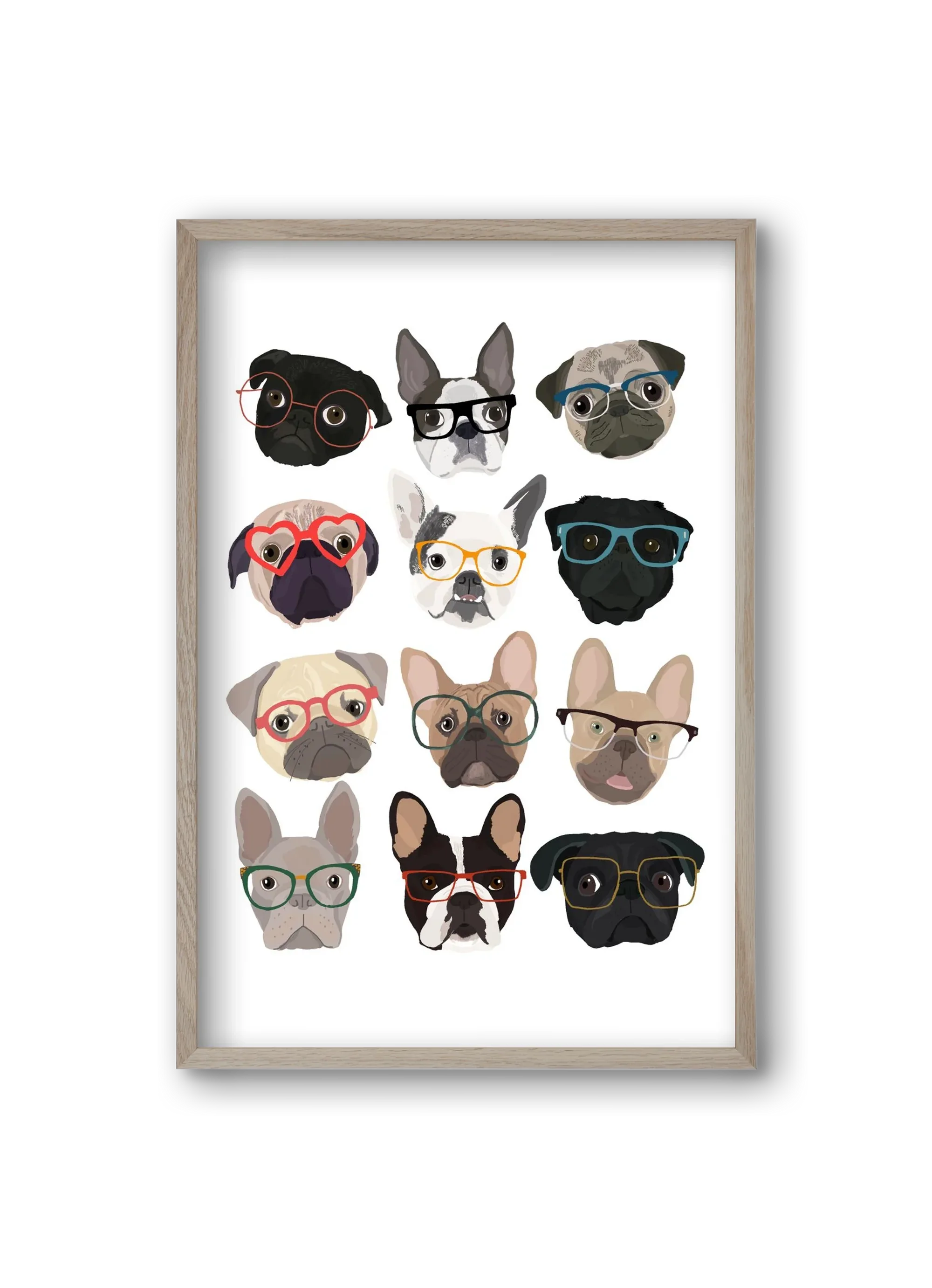 Pugs in Glasses - artbridge
