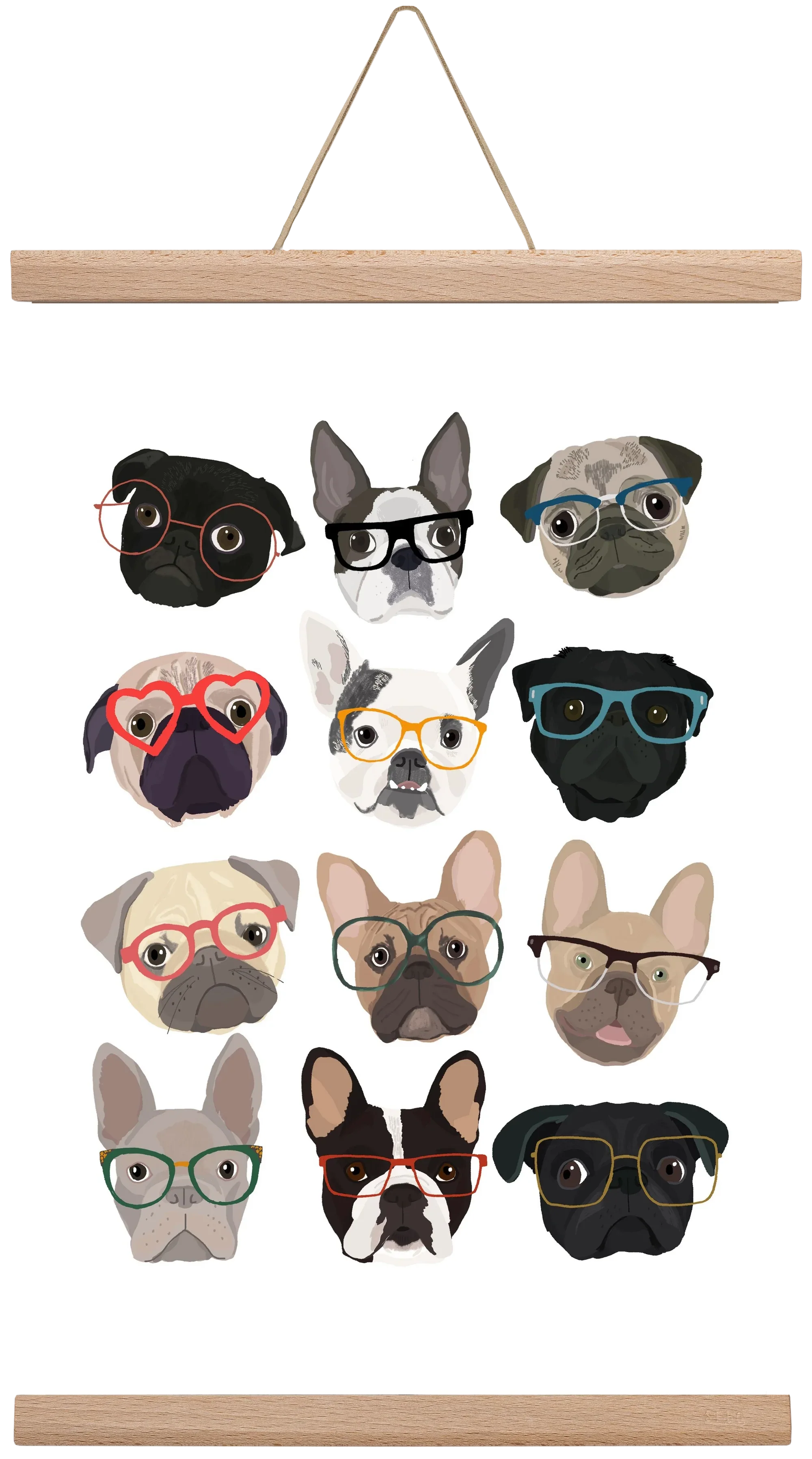 Pugs in Glasses - artbridge