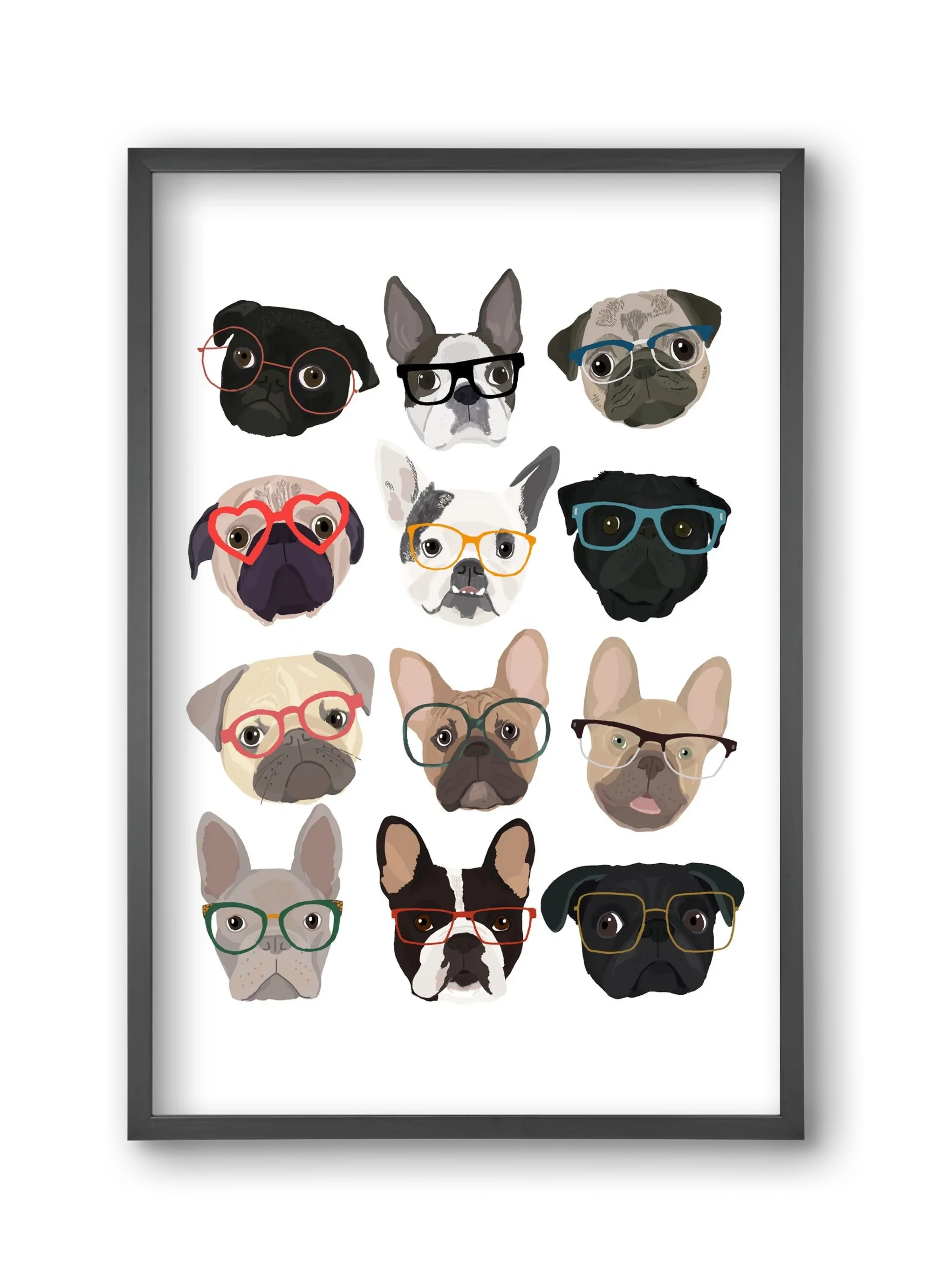 Pugs in Glasses - artbridge