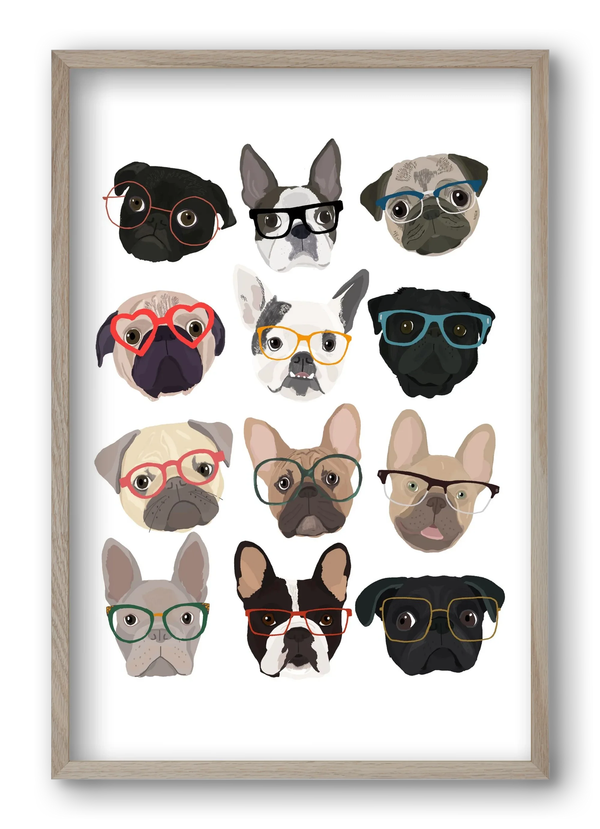 Pugs in Glasses - artbridge
