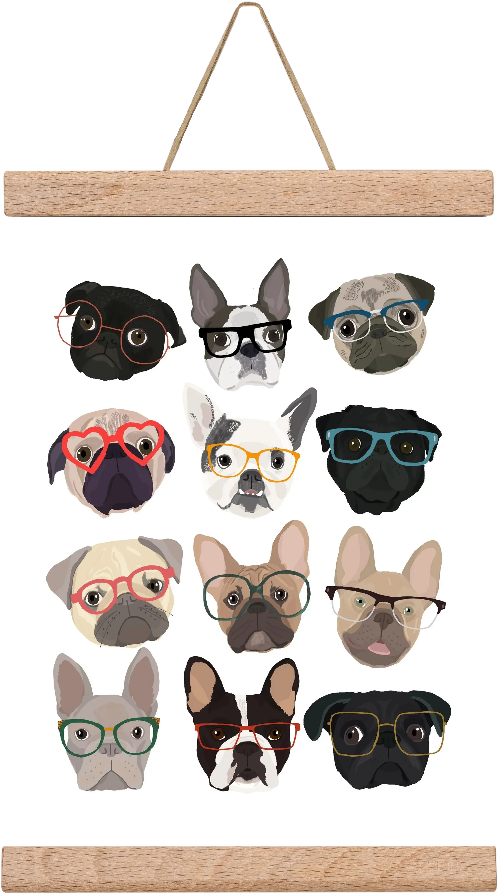 Pugs in Glasses - artbridge