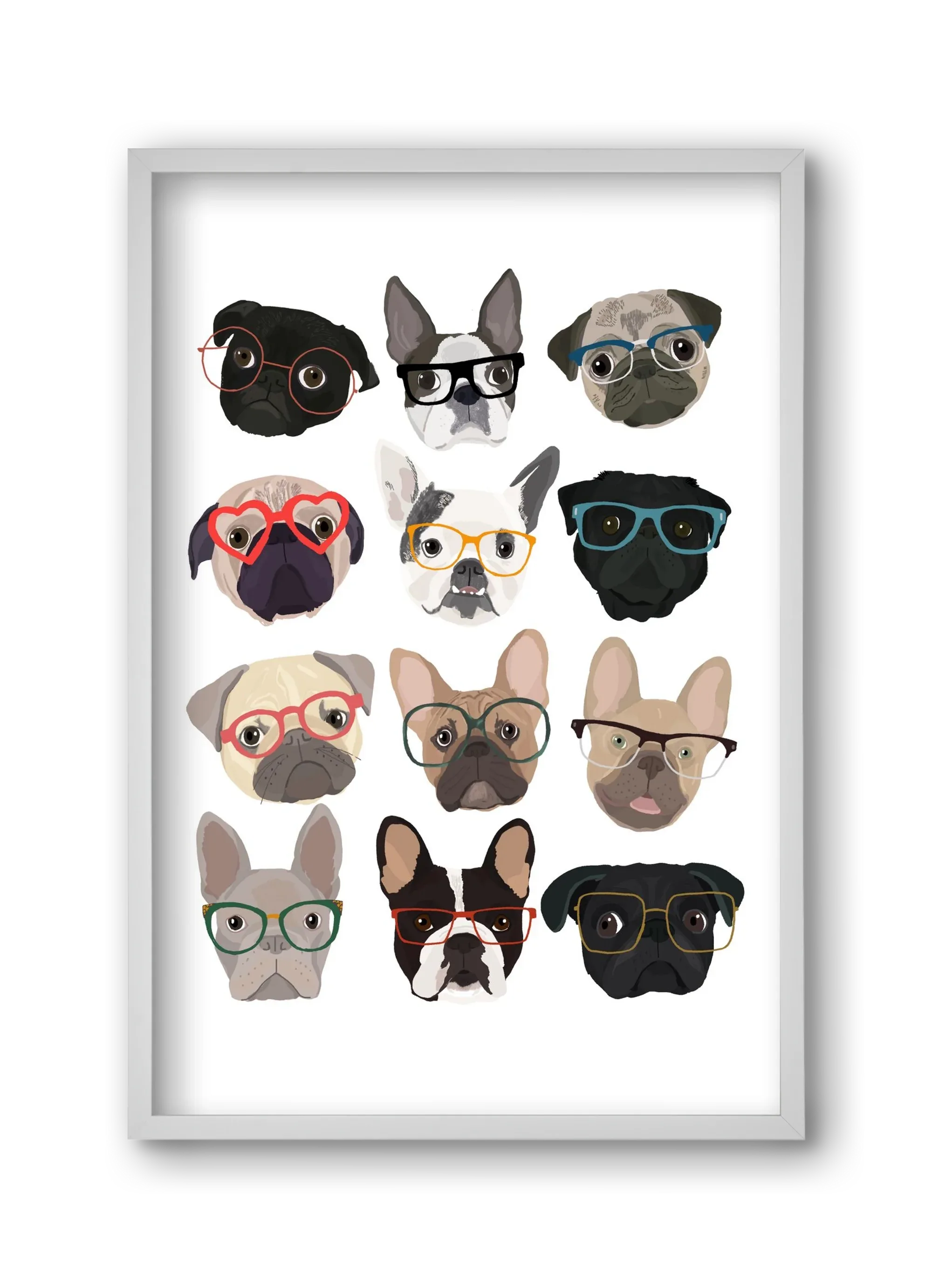 Pugs in Glasses - artbridge