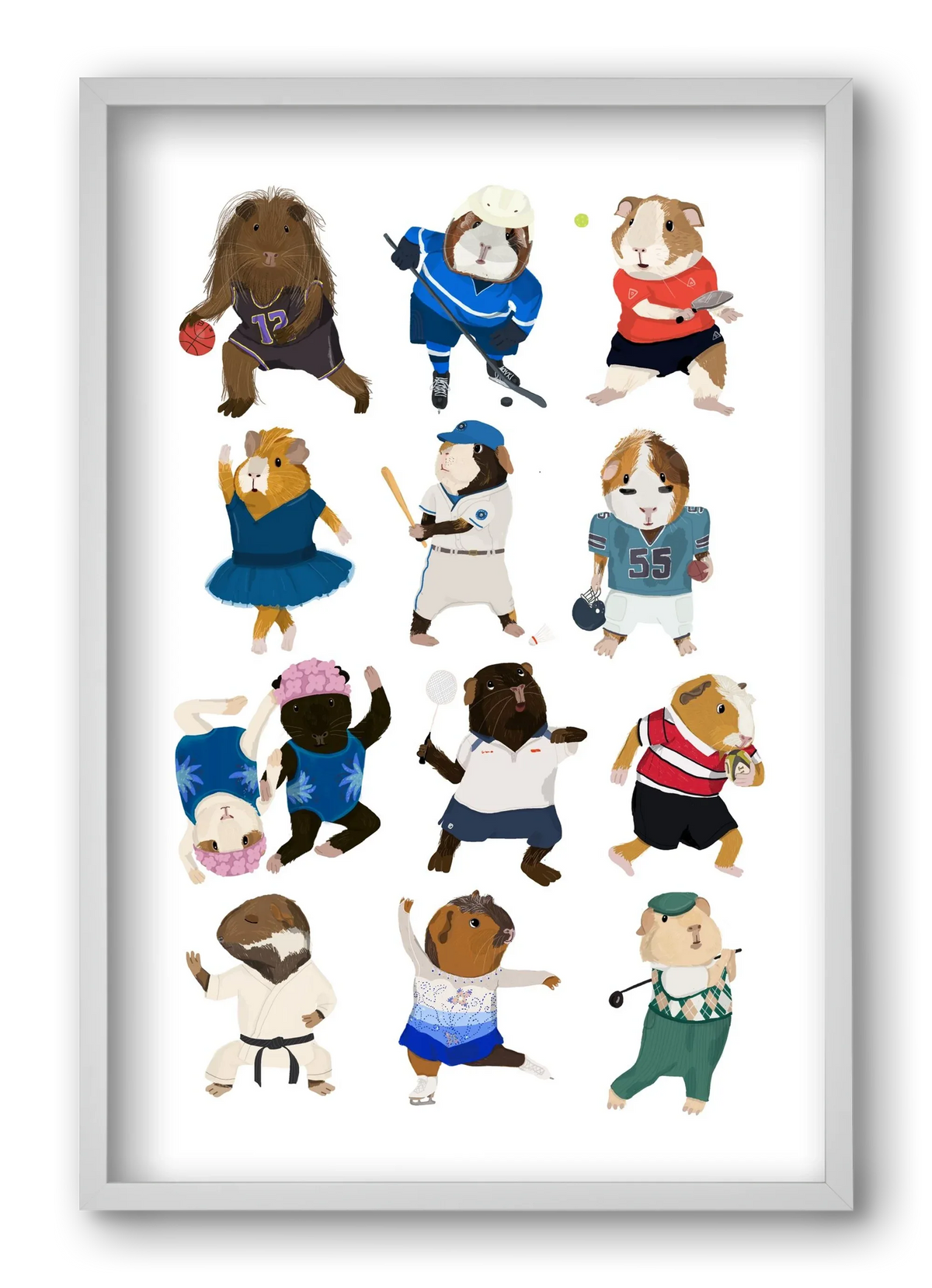 Guinea Pigs doing sports - artbridge