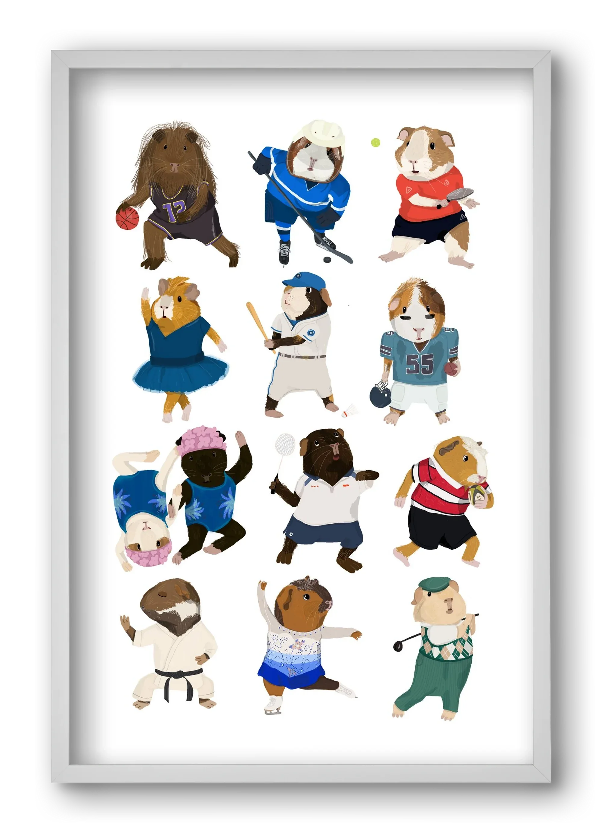 Guinea Pigs doing sports - artbridge